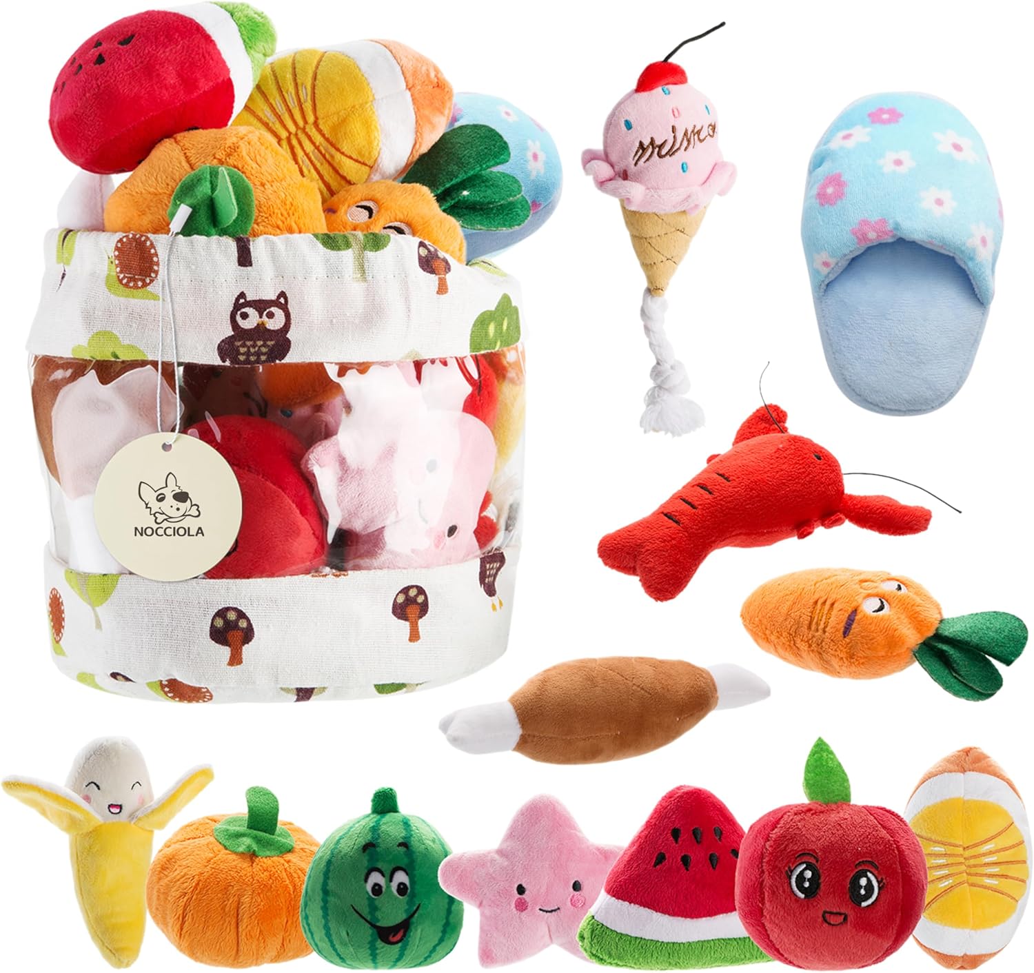 Nocciola Dog Squeaky Toys, Plush Small Dog Toys for Dogs, Stuffed Dog Toys with...