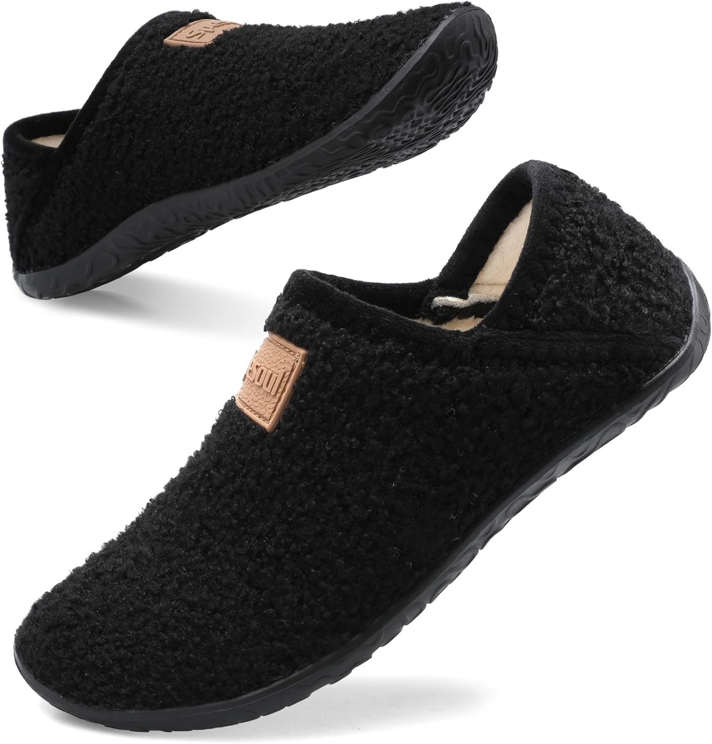Spesoul Fuzzy House Slippers for Women Men Indoor Closed Back Lightweight Cozy F...