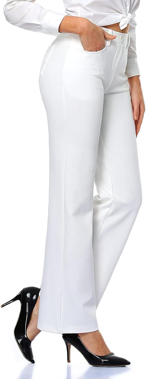 Tapata Women's 28''/30''/32''/34'' Stretchy Bootcut Dress Pants with Pockets Tal...