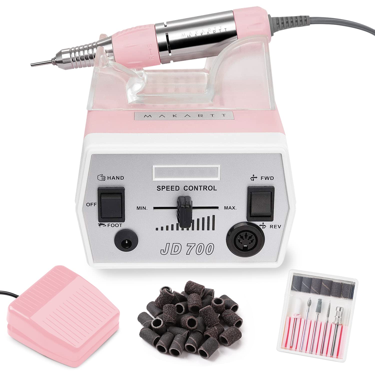 Makartt Nail Drill Portable Electric Nail File Machine Geneviere E File Pink JD7...