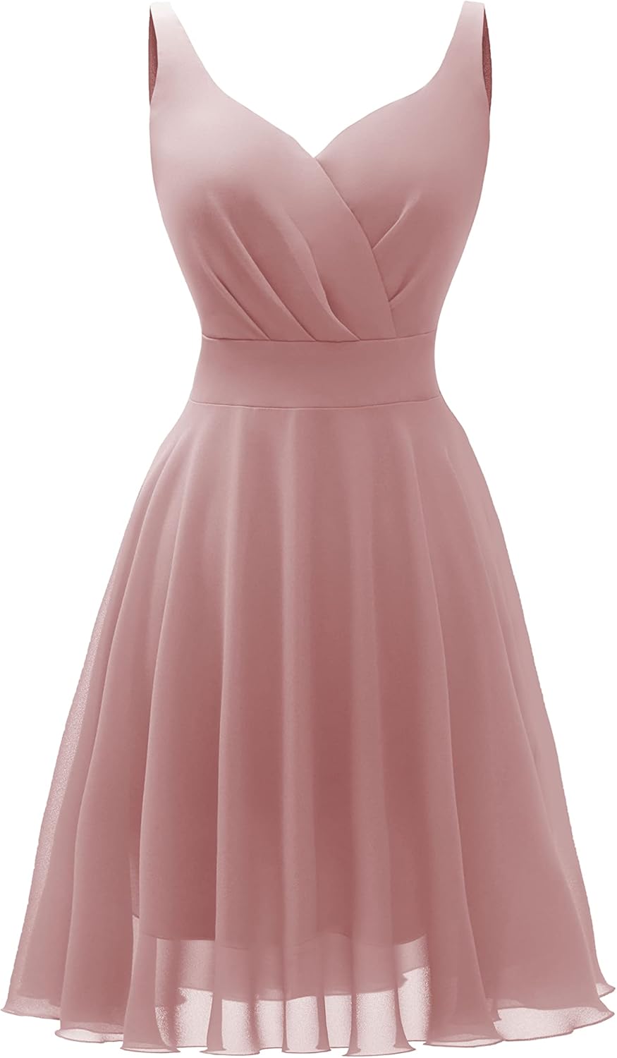 Dressever Summer Cocktail Dress V-Neck Adjustable Spaghetti Strap Chiffon Sundre...
