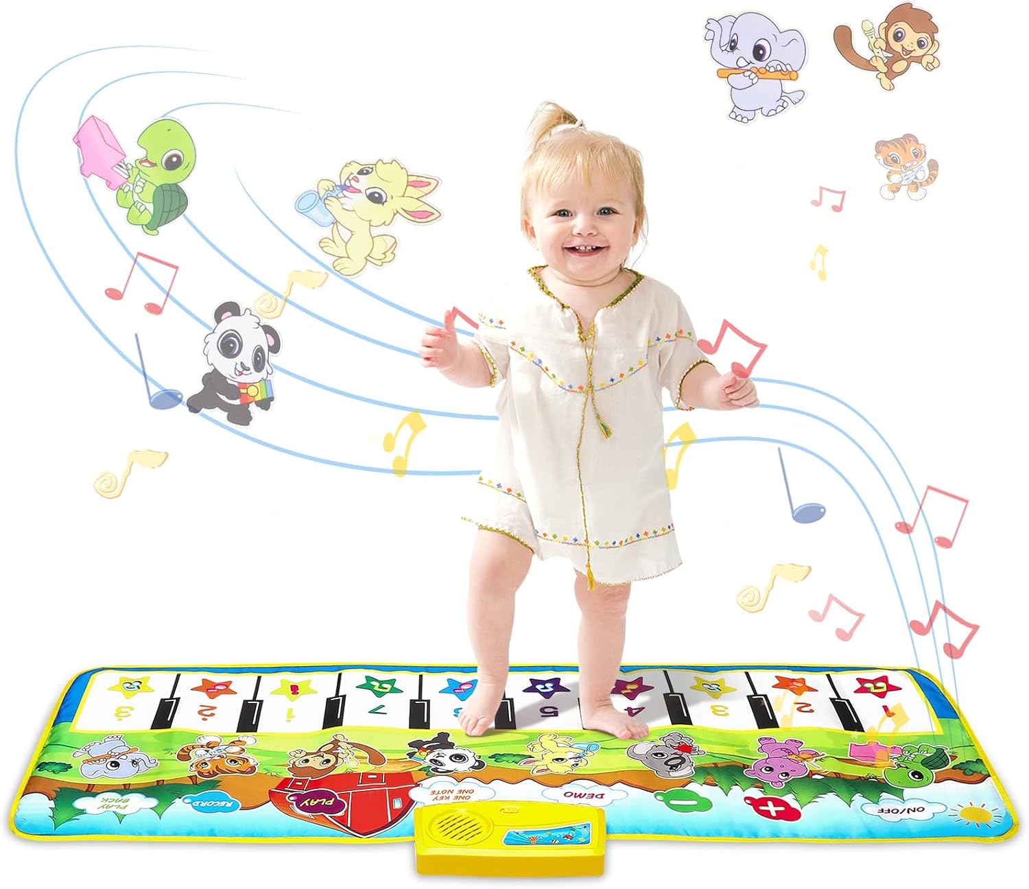 M SANMERSEN Piano Mat, 39.5" X 14" Musical Mat 8 Instrument Sounds Piano Mat for...