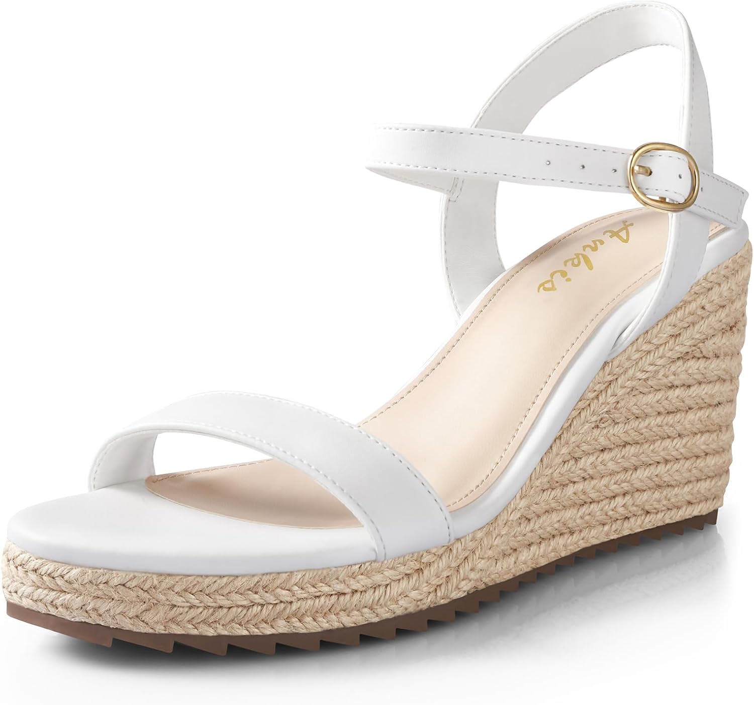 Ankis Platform Wedge Sandals for Women, Black Brown White Nude Espadrille Womens...
