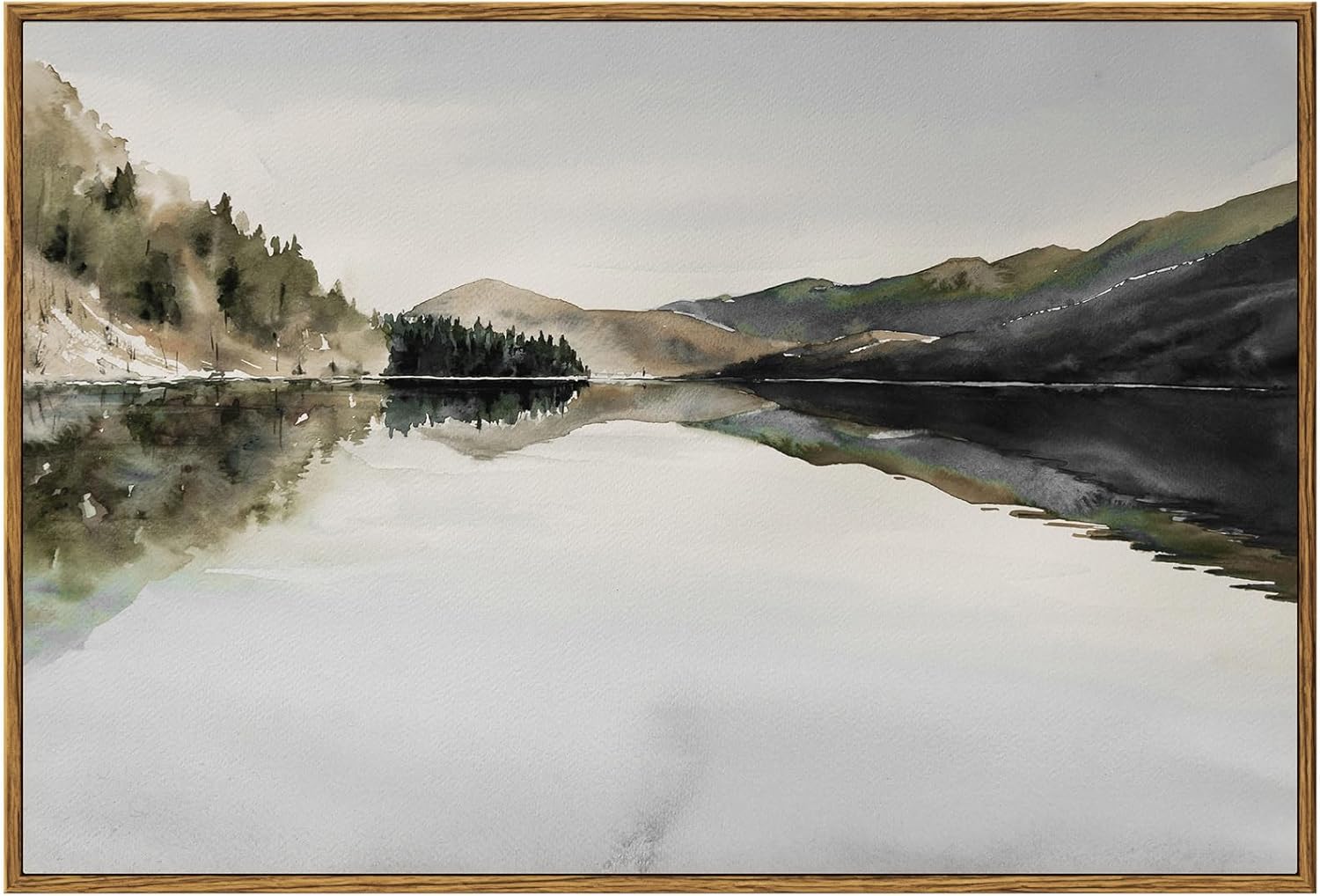 InSimSea Framed Wall Art for Living Room Mountain Reflection Decor Vintage Wall...