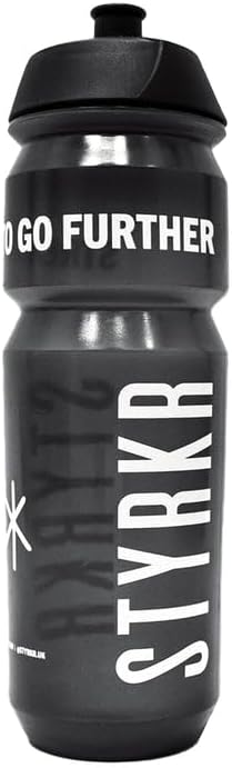 STYRKR Sports Water Bottle 750ml Cycling Water Bottle in Clear Transparent Black...