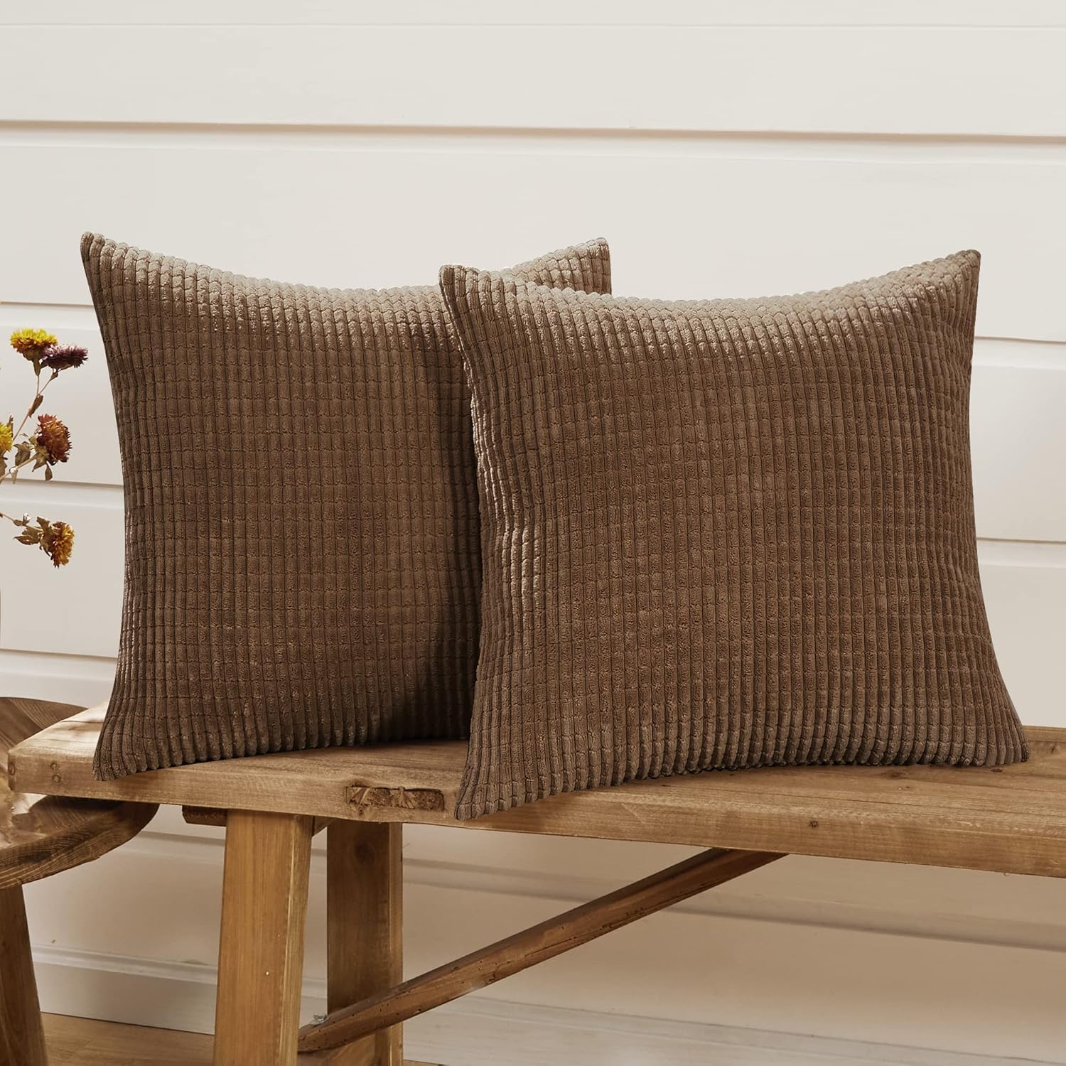 Deconovo Super Soft Corduroy, Special Large Cushion Covers for Dining Chairs, In...