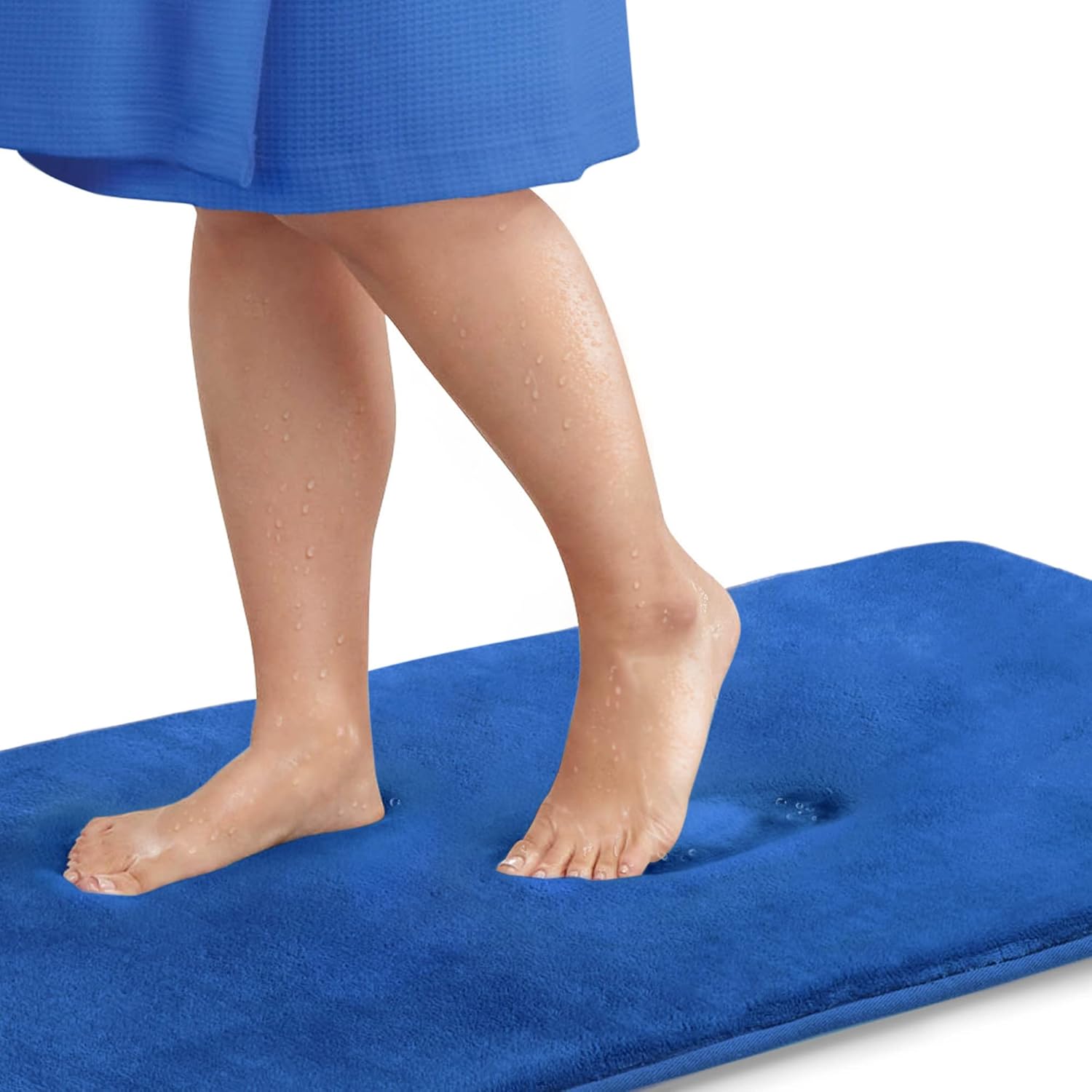 Genteele Bath Mats for Bathroom Non Slip - Royal Blue 17" x 24" Memory Foam Bath...