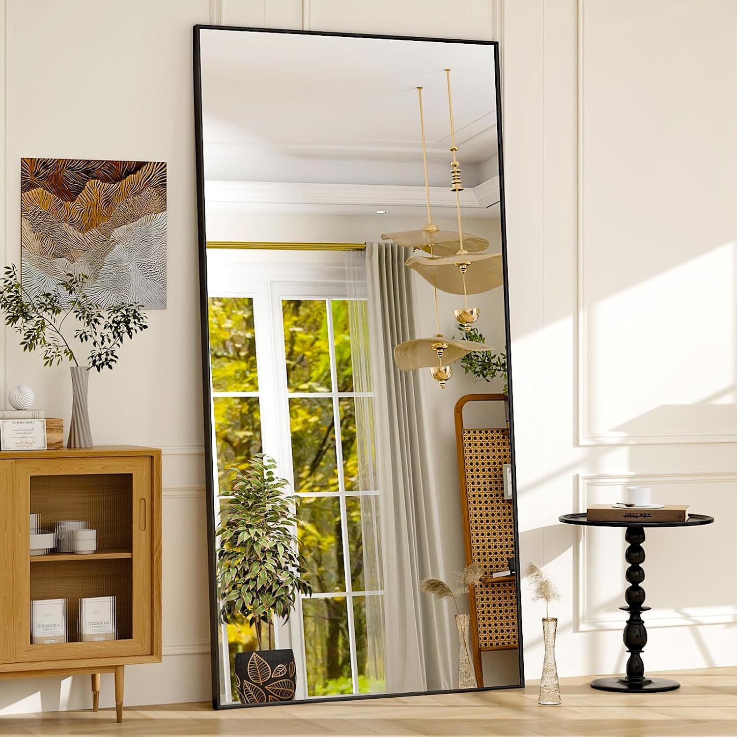 GLSLAND 76"x34" Full Length Mirror Extra Large Hanging or Leaning Rectangle Mirr...