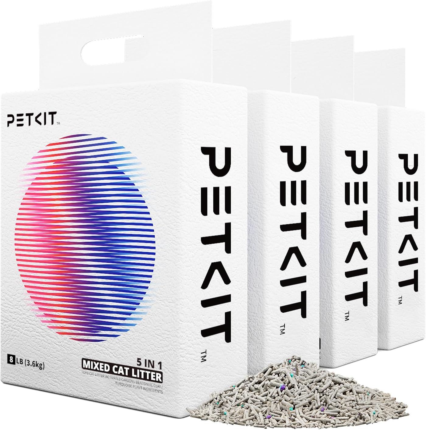 PETKIT Mixed 5 in 1 Cat Litter,Strong Clumping Cat Litters,Odor Control and Unsc...