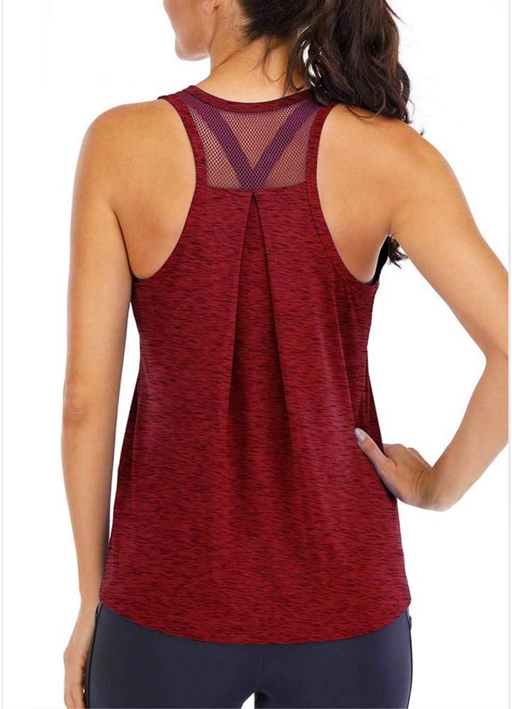 Superora Workout Tops Loose fit Racerback Tank Tops for Women Mesh Backless Tank...