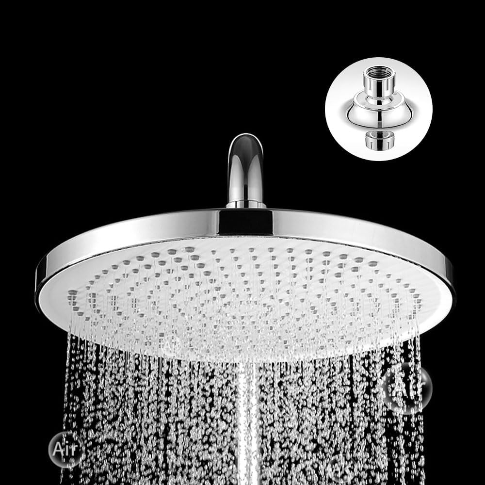 LONGHEXINA Shower Head High Pressure,Rainfall Shower Head 10 Inch, Adjustable Re...