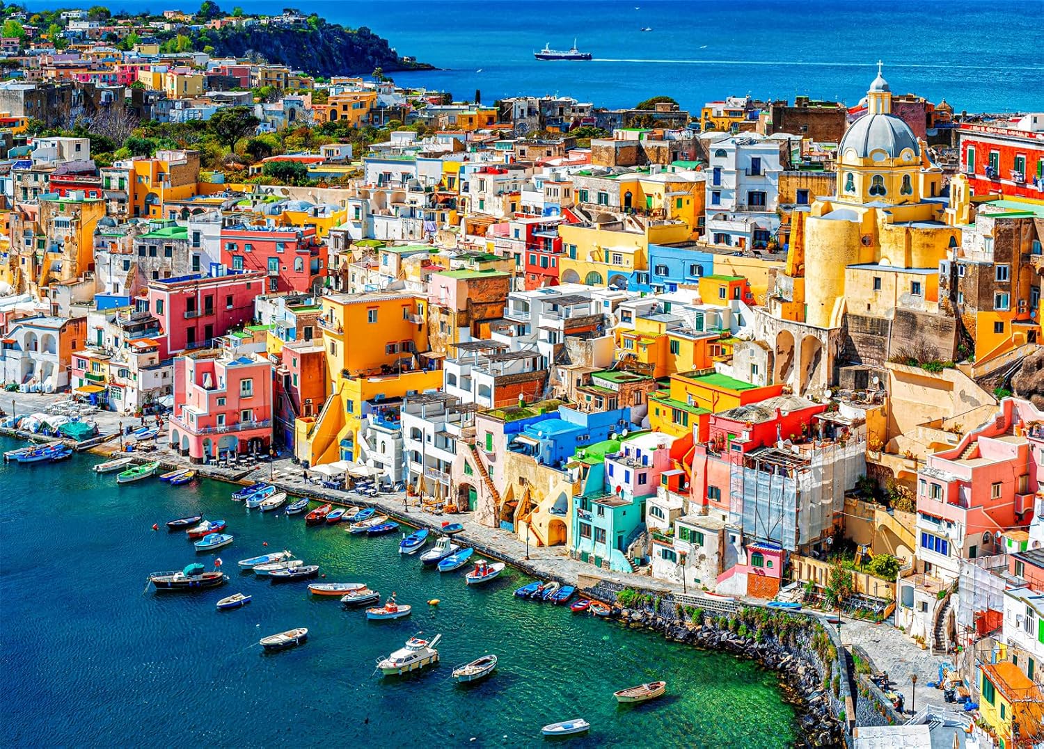 Procida Island Jigsaw Puzzles for Adults 1000 Piece Marina Corricella Jigsaws 10...