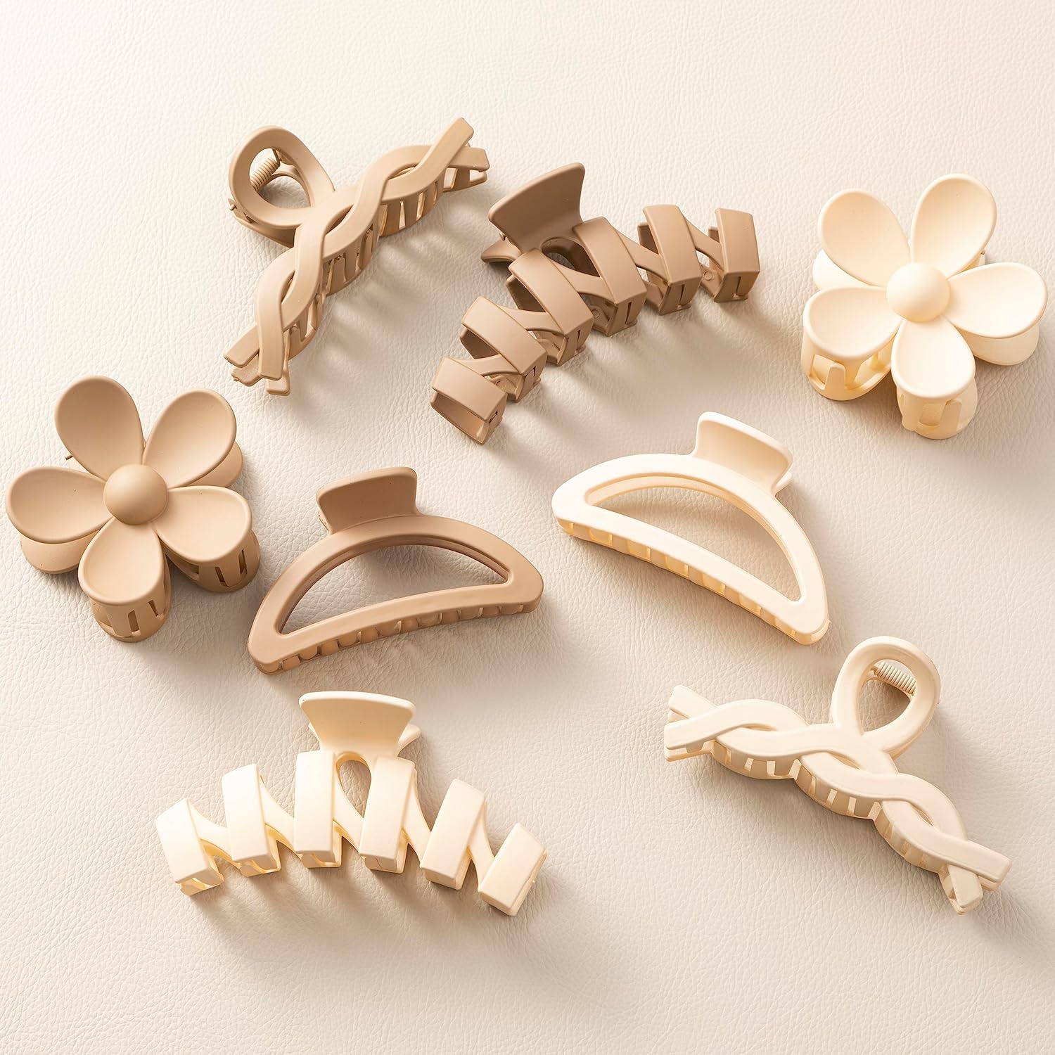 8PCS Hair Clips for Women, Flower Claw Clips for Thick Hair, Non-Slip Hair Acces...