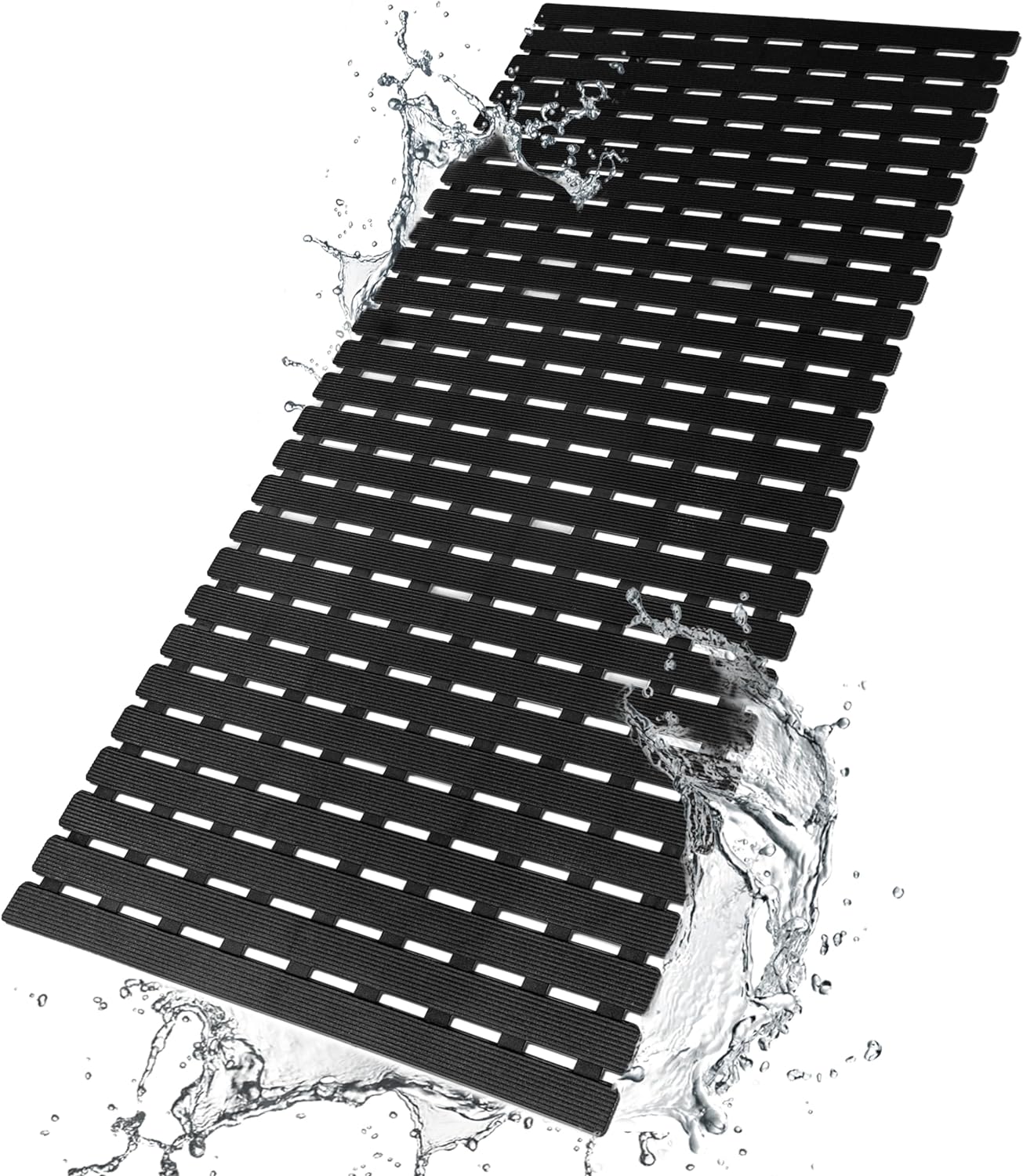 Shower Mat Non Slip Bathtub Mat with Suction Cups and Drain Holes 37.4 x15.7 Inc...