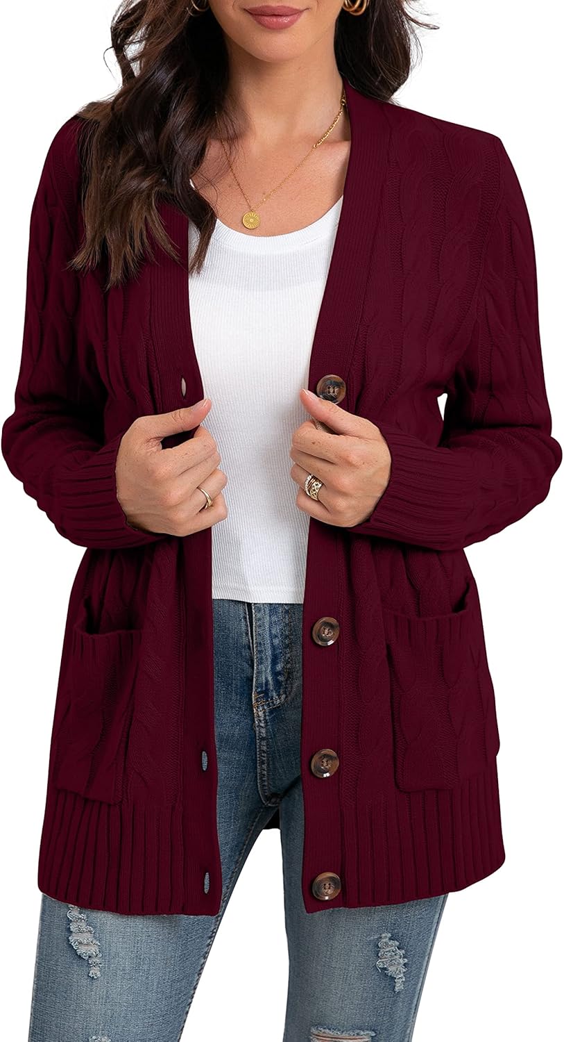 GRECERELLE Women's Long Cardigans, Special Chunky Knit Boyfriend Jumpers, Innova...