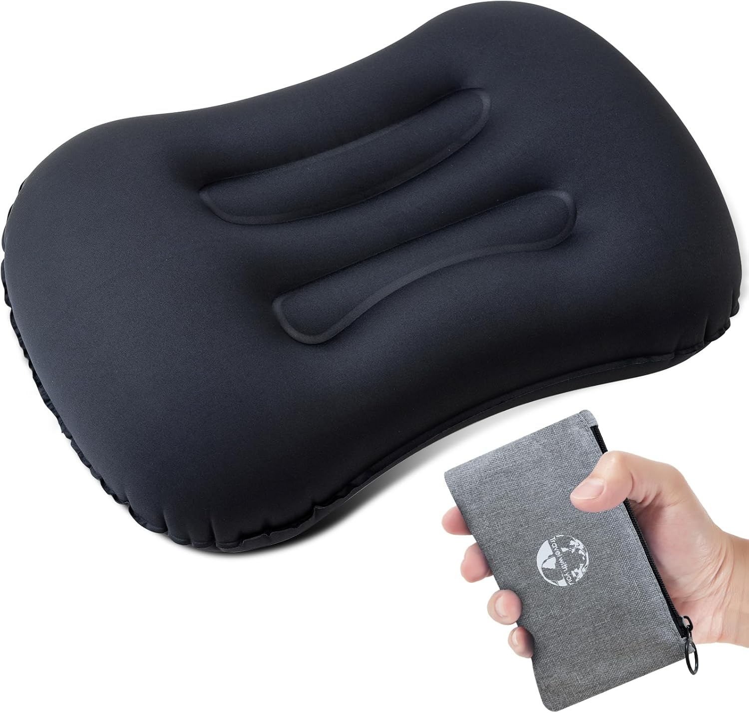 Jiancrate Ultralight Camping Pillow for Adults Kids, Compressible Compact Inflat...