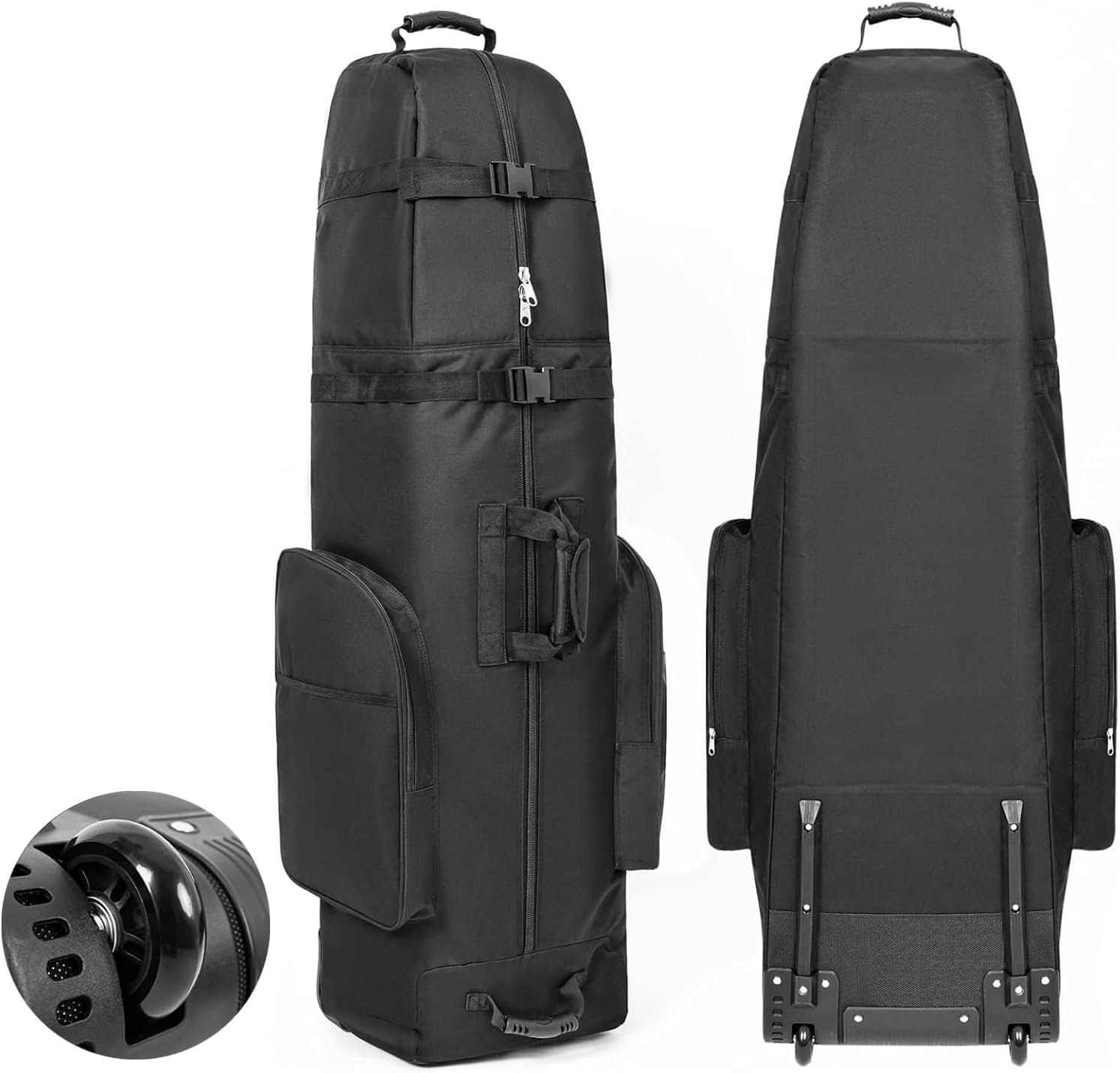 Golf Travel Bag with Wheels, Portable Golf Club Travel Cover for Airlines, 4 Lar...
