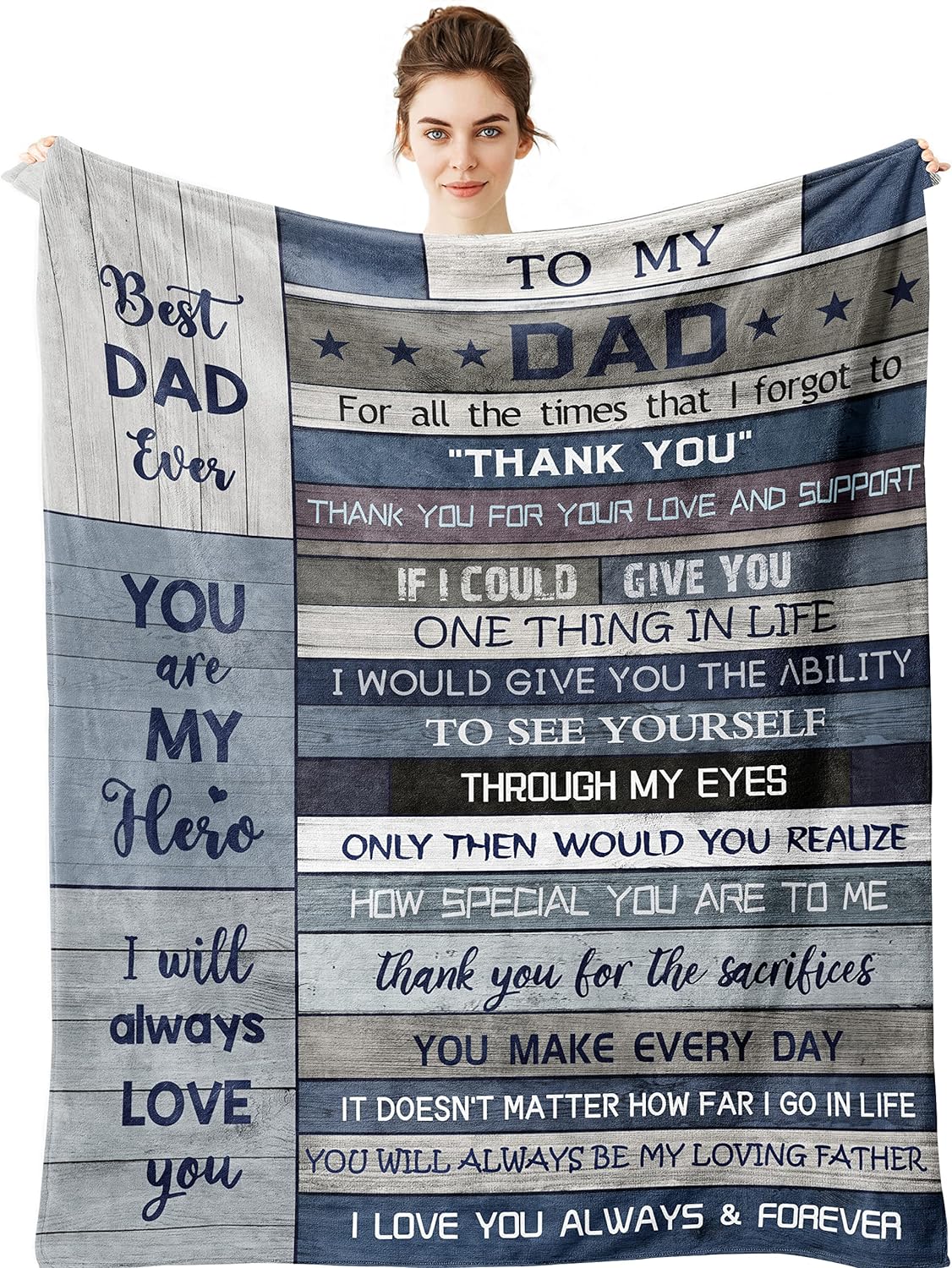 Dad Gifts Blanket - Dad Gifts from Daughter - Dad Gifts from Son 60"x50" Blanket...