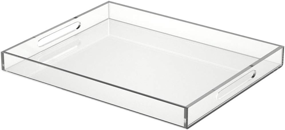 NIUBEE Acrylic Serving Tray, Special Spill Proof Tray, Unique Clear Decorative T...