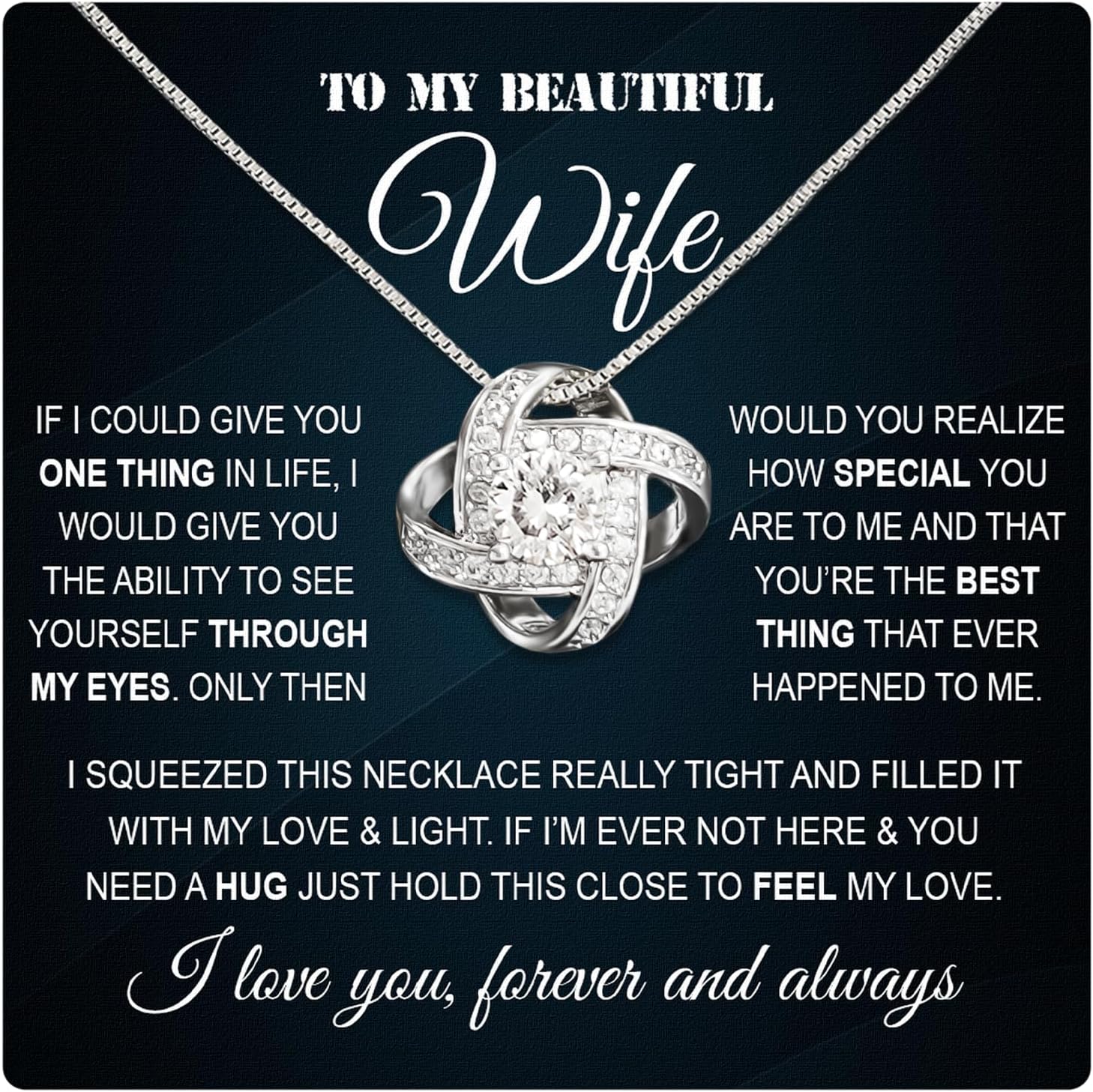 To My Wife Necklace From Husband With Heartfelt Message, To My Soulmate Necklace...