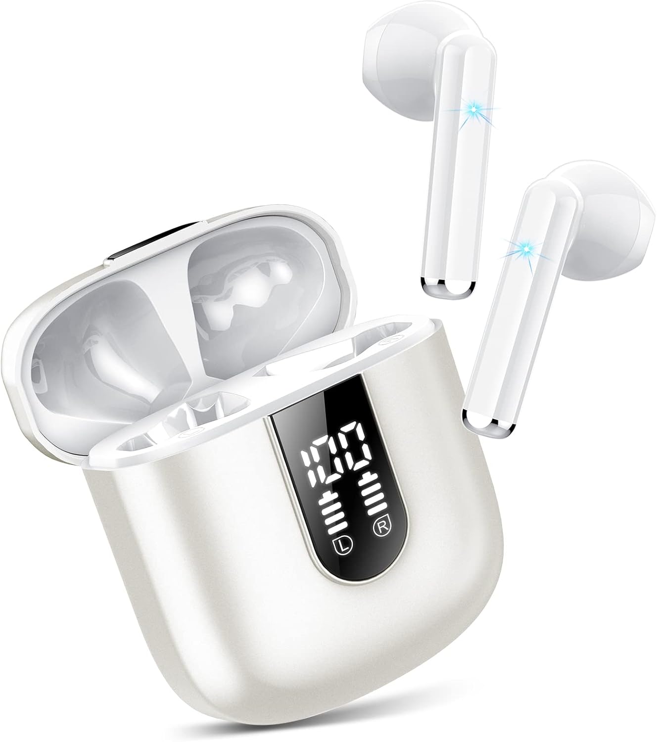 Wireless Earbuds, 2024 Bluetooth 5.3 Headphones, Stereo Earphones with ENC Mic,...