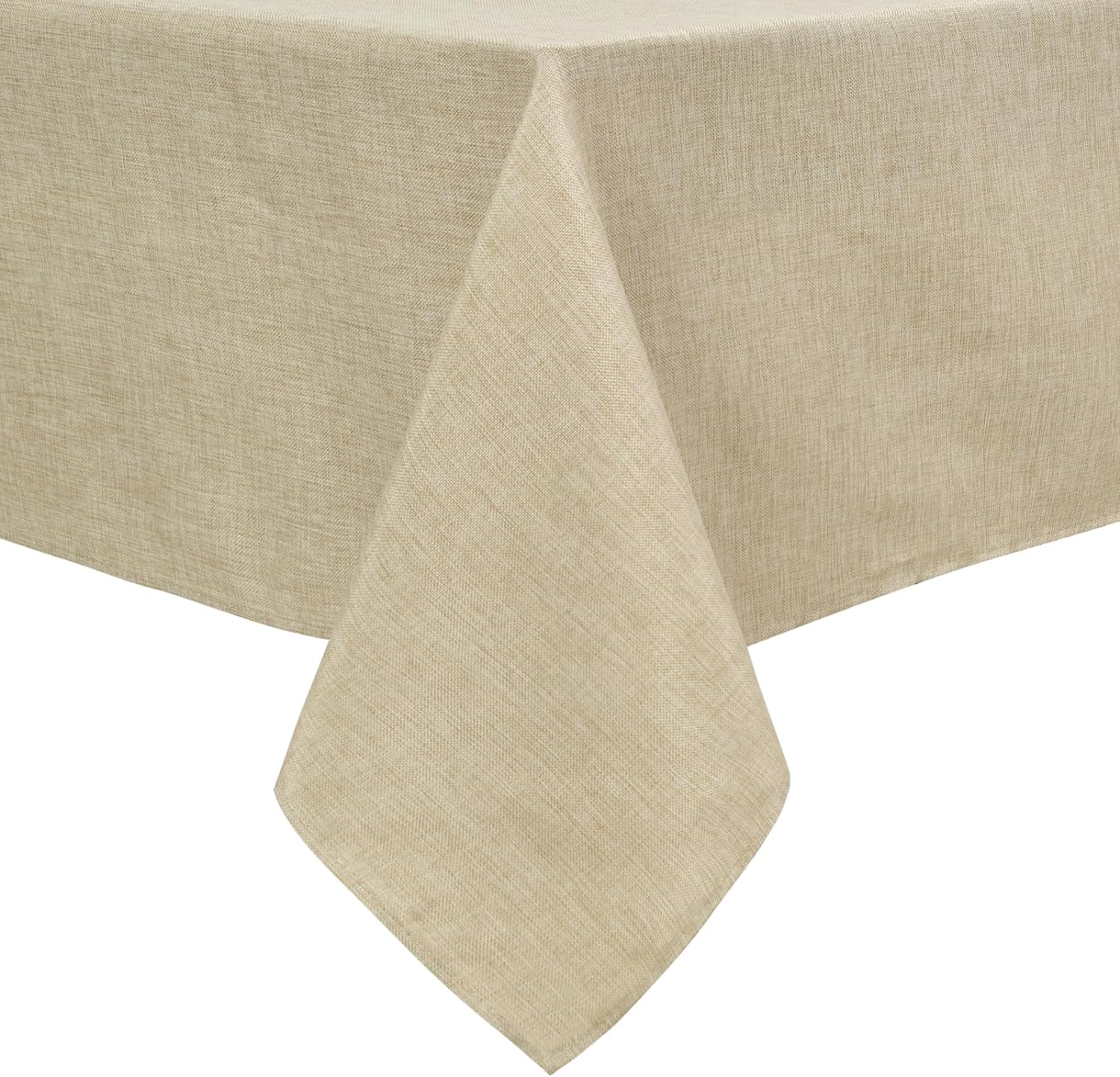 Hiasan Faux Linen Rectangle Tablecloth - Wrinkle and Stain Resistant Washable Ta...