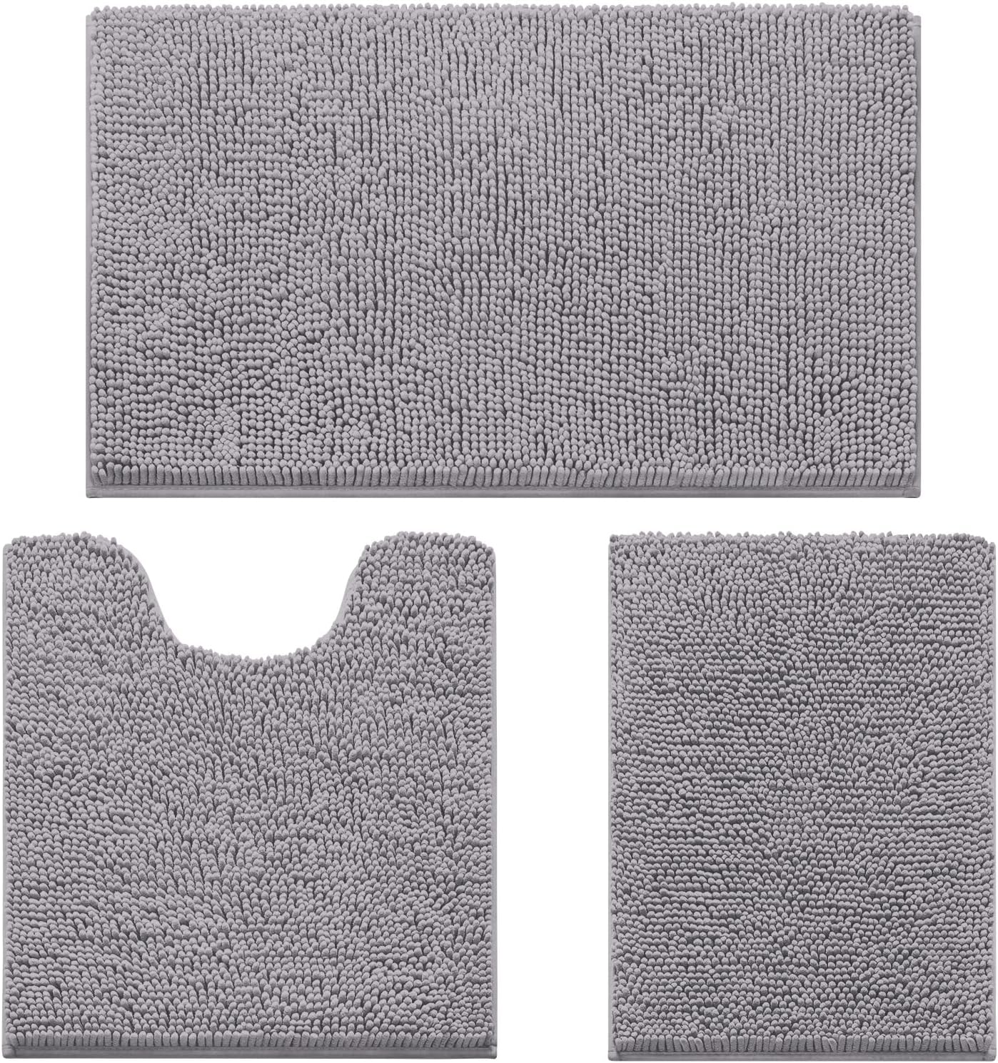 HOMEIDEAS Bathroom Rugs, Special Ultra Soft Non Slip Absorbent Chenille Toilet B...