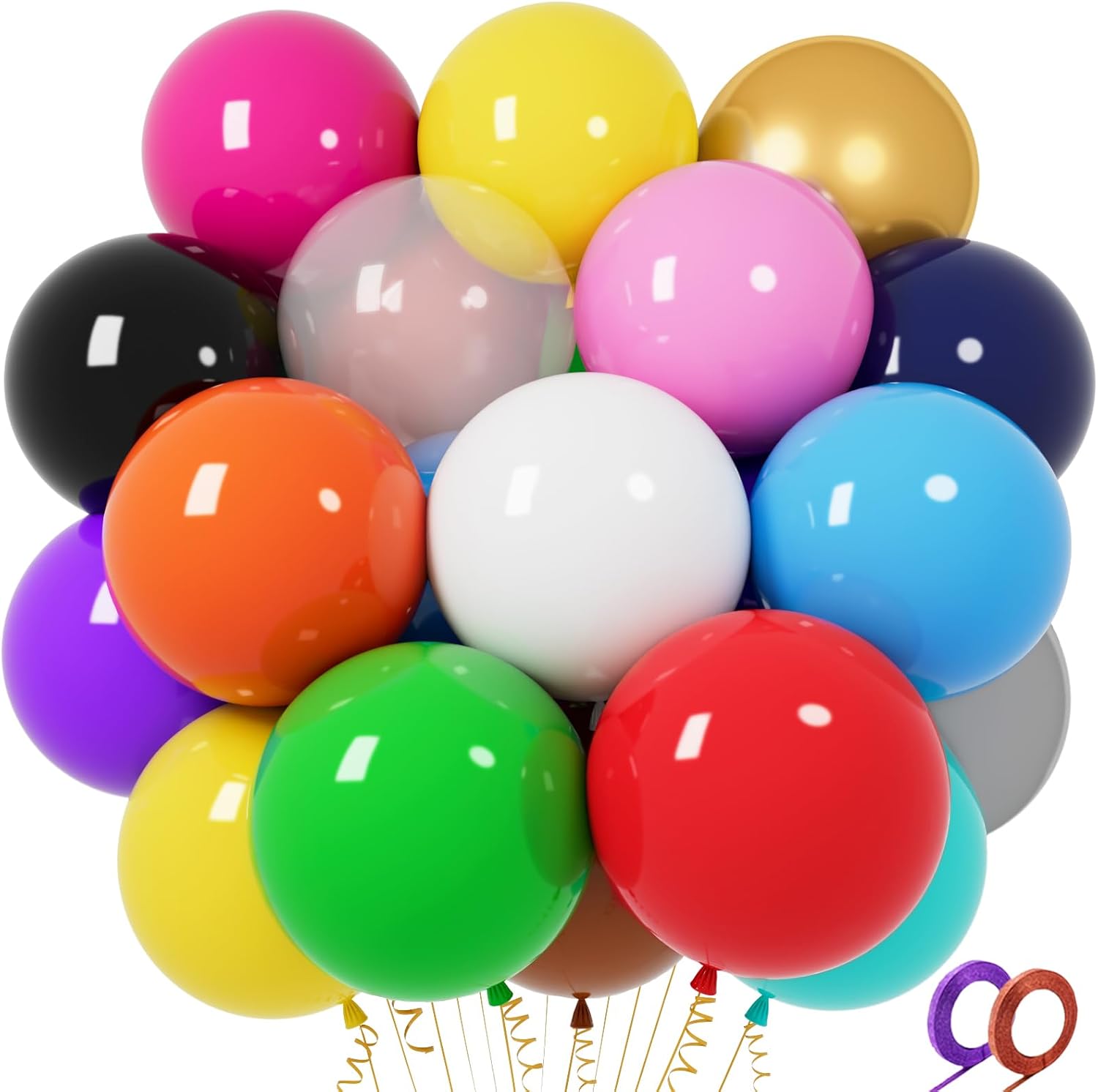 32Pcs Big Balloons 18 Inch Assorted Colors, Round Large Latex Party Balloons for...