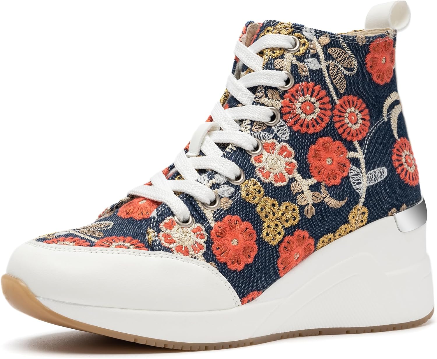 Cestfini Graffiti High Top Sneakers for Women Breathable White Black Platform Sn...