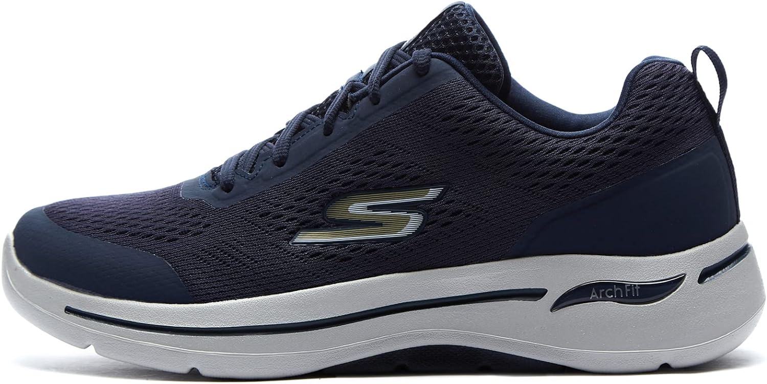 Skechers Men's, Gowalk Arch Fit Idyllic Sneaker 10.5 X-Wide Navy/Gold