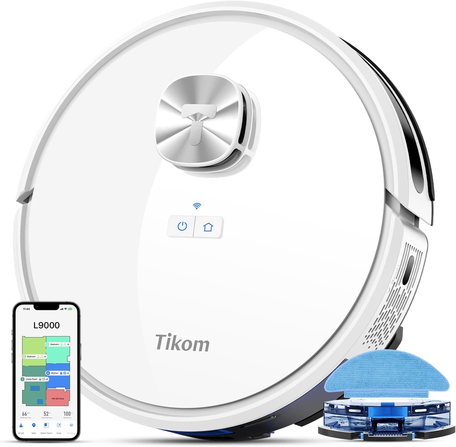 Tikom Robot Vacuum and Mop Combo, LiDAR Navigation, L9000 Robotic Vacuum Cleaner...
