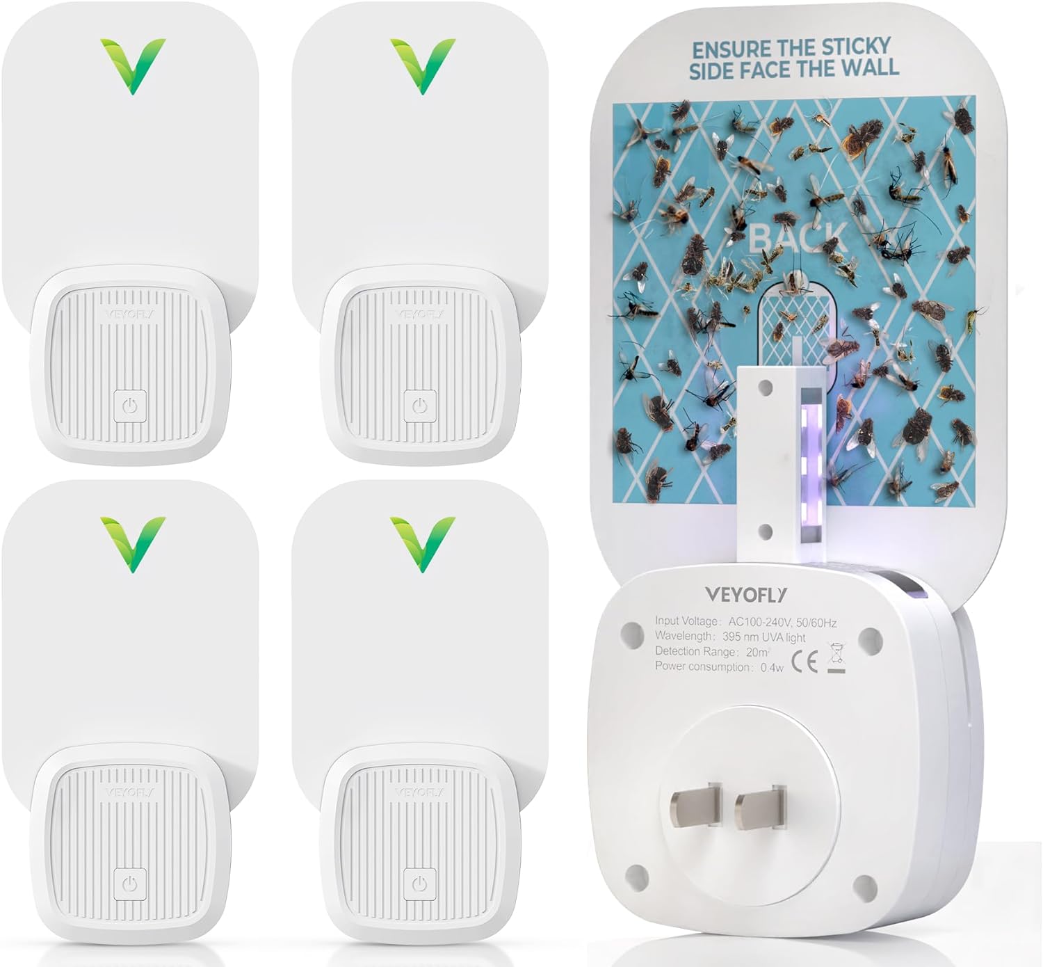 Fly Catcher Indoor, Fly Trap Indoor, (4 Device + 12 Refills) Fruit Fly Traps for...
