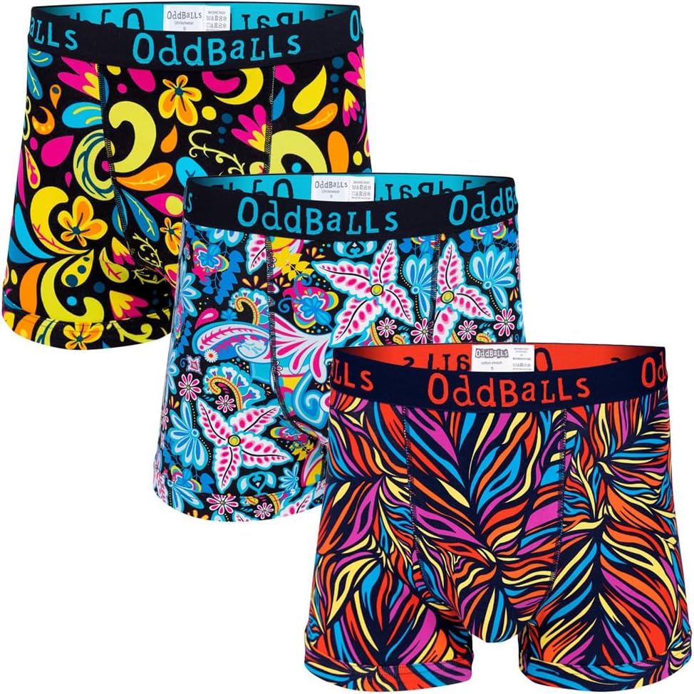 OddBalls Mens Boxers, Special Mens Underwear Multipack, Innovative 3 Pack Classi...