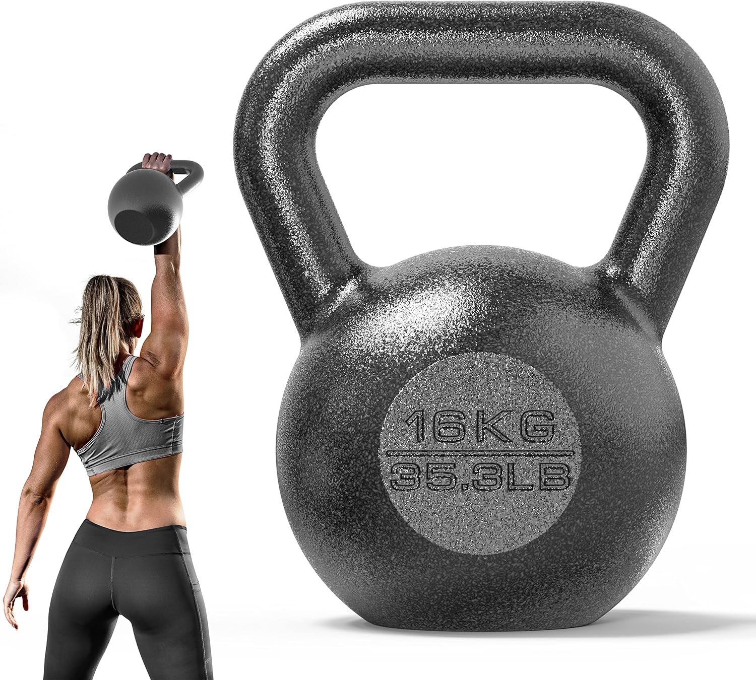 PROIRON Cast Iron/Neoprene Coated Kettlebell, Special Weight for Home Gym Fitnes...