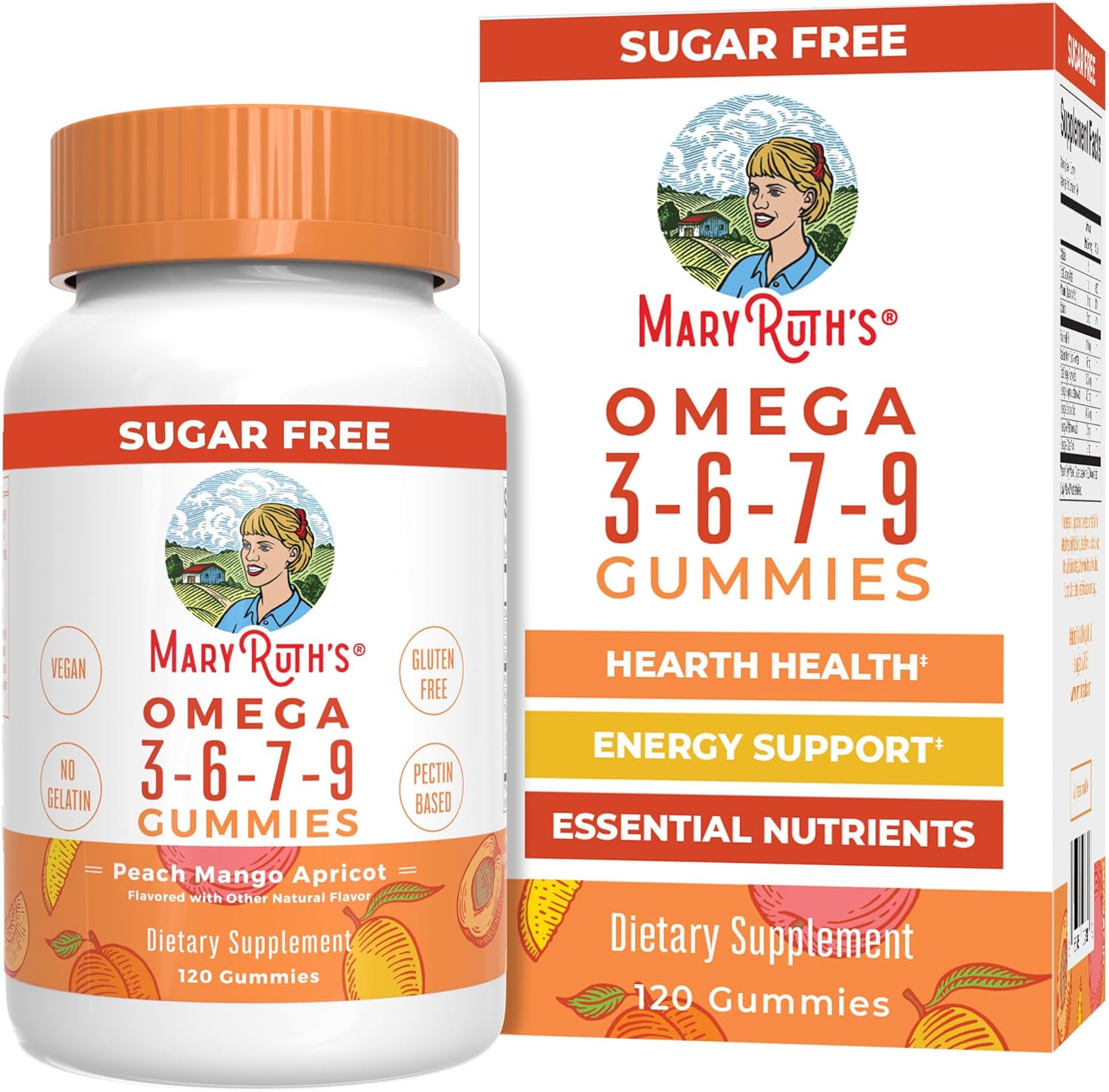 Vegan Omega 3 6 7 9 Gummies by MaryRuth's | Up to 4 Month Supply | Omega 3 Suppl...