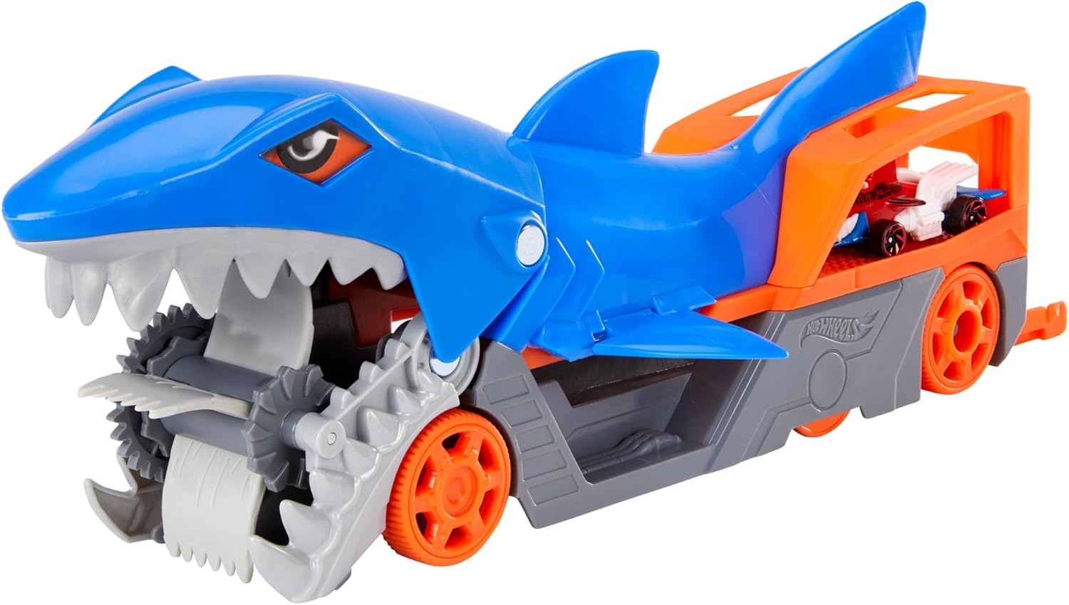 Hot Wheels Shark Chomp Transporter Playset with One 1:64 Scale Car for Kids 4 to...