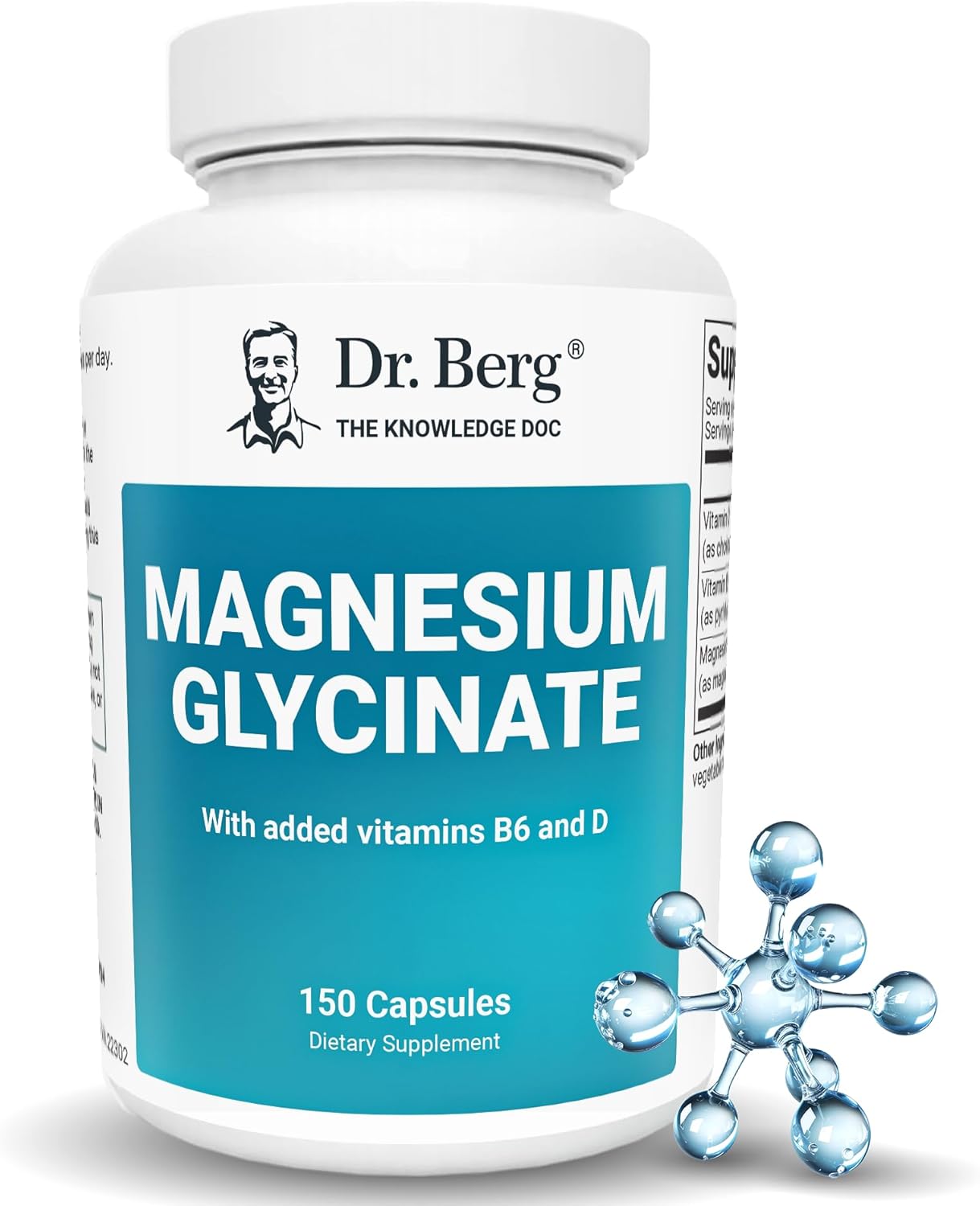 Dr. Berg Magnesium Glycinate, Special Chelated Magnesium Supplement with Vitamin...