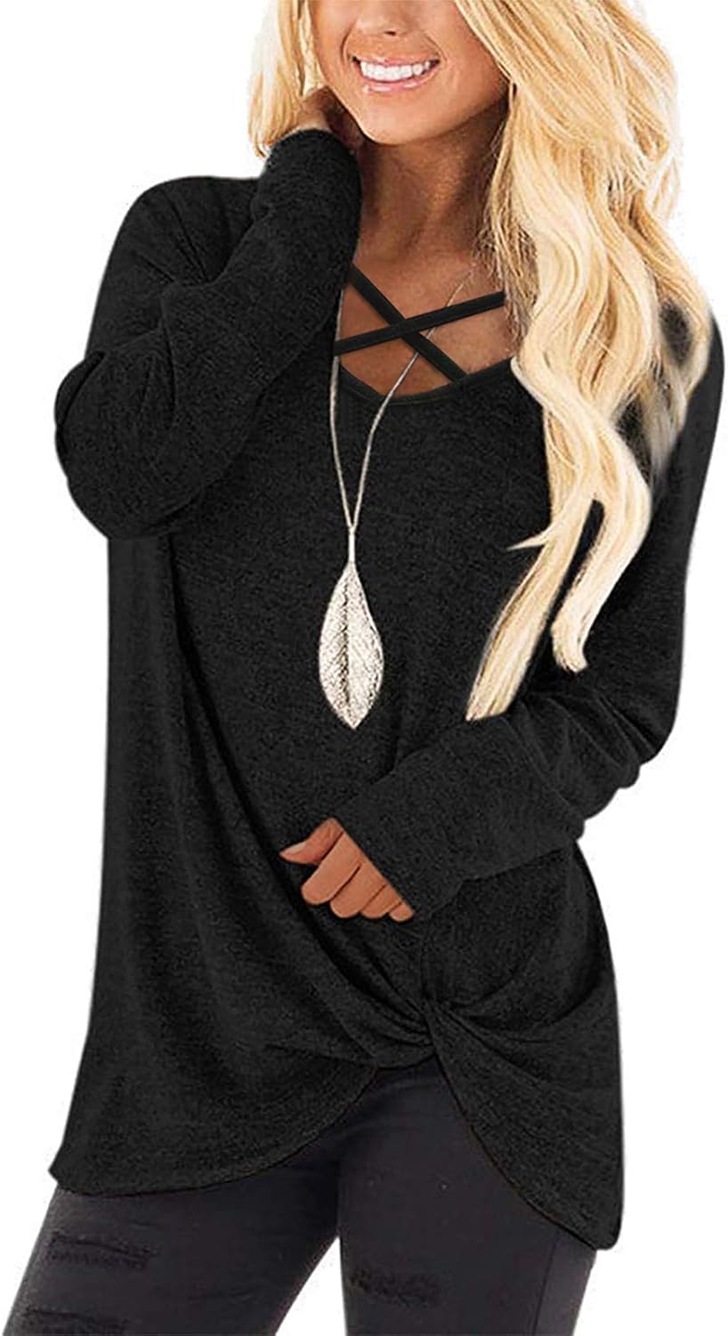 NIASHOT Womens Long Sleeves Tops, Special V Neck Casual Fall Sweaters, High-Qual...