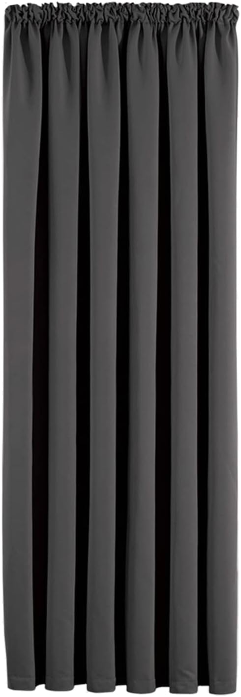 Aspire Homeware Door Curtain, Special Pencil Pleat Blackout Grey Curtains for Li...