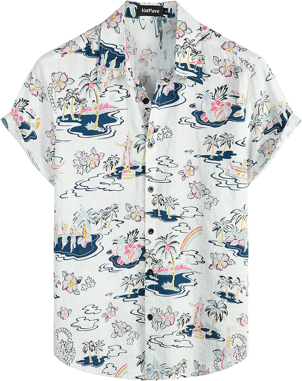VATPAVE Mens Casual Shirts, Special Hawaiian Floral Shirts, Unique Short Sleeve...