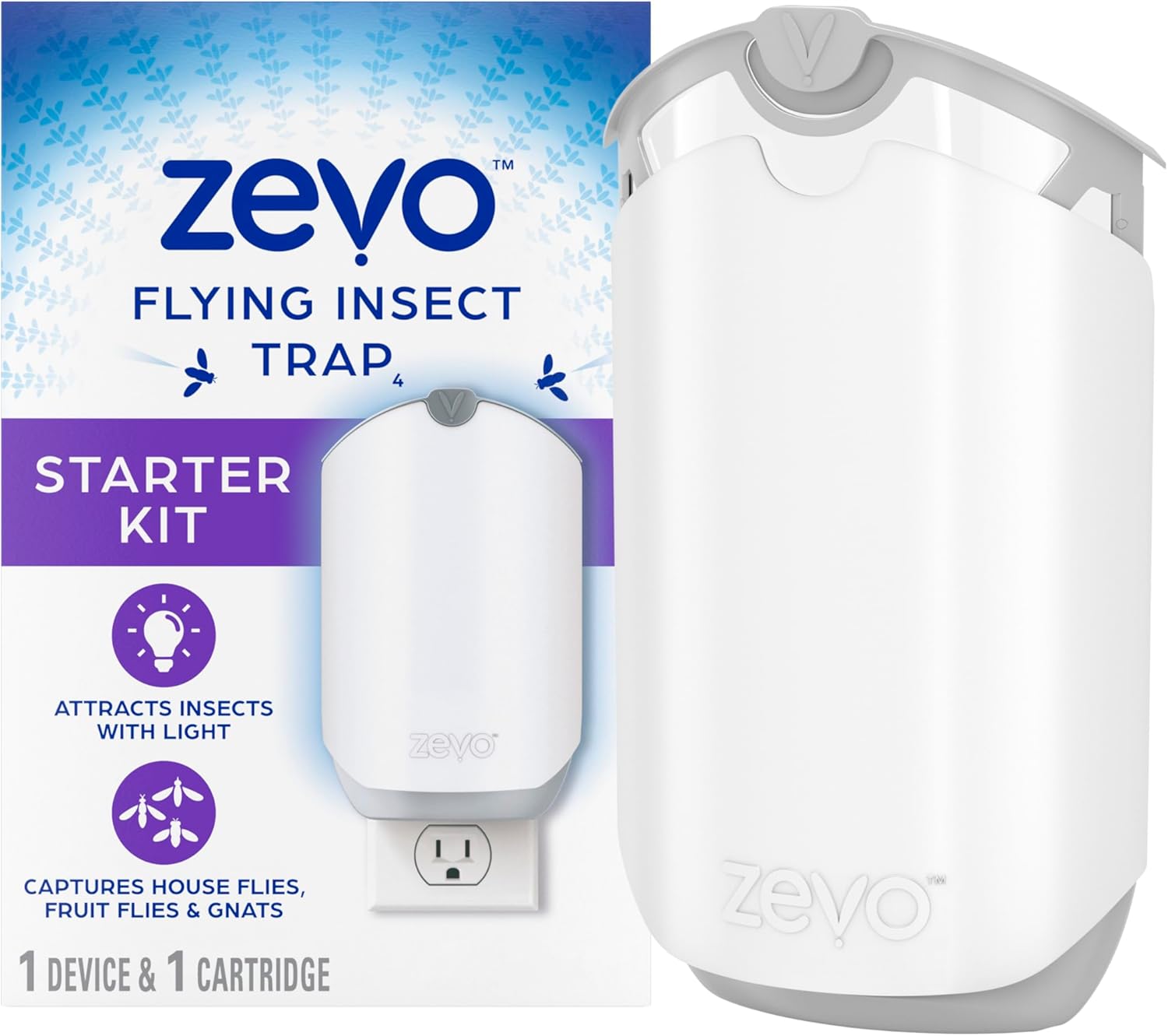 Zevo Flying Insect Trap for Indoors: Light Trap Captures Fruit Flies, Gnats and...
