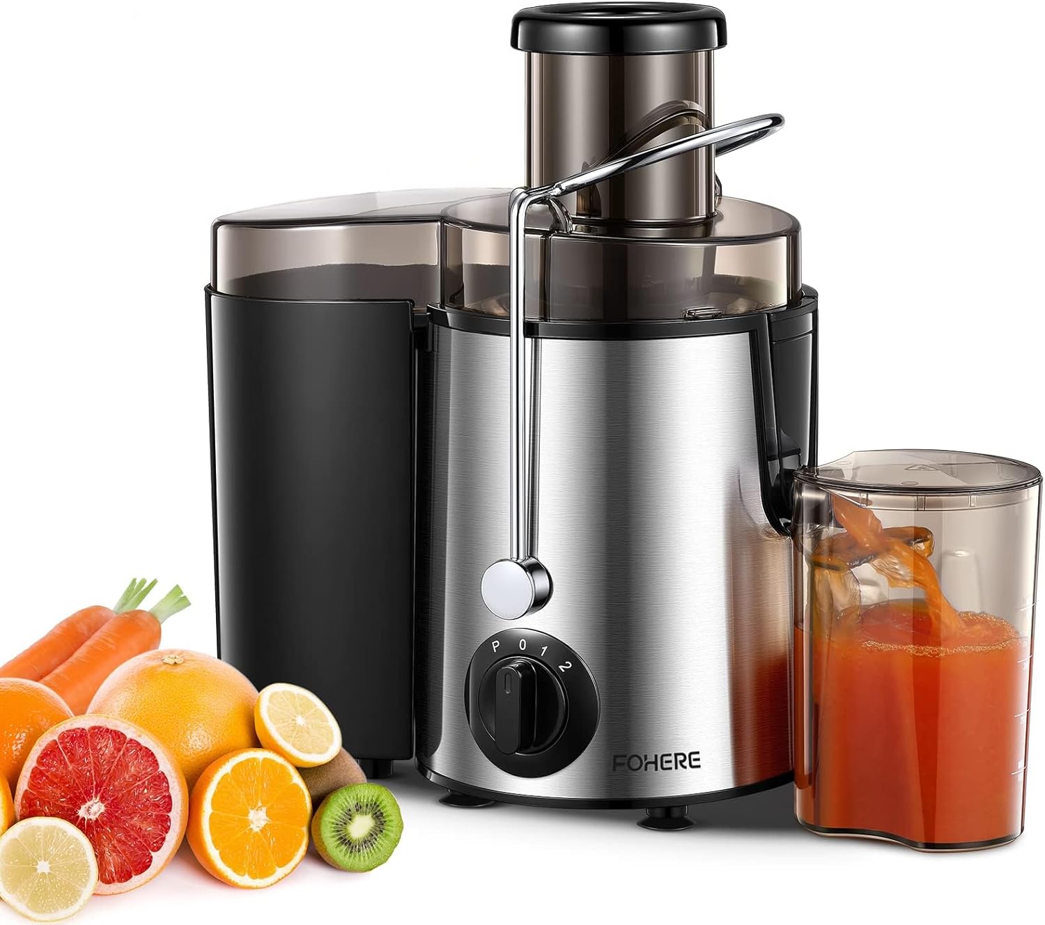 Juicer FOHERE Juicer Machines Vegetable and Fruit, Centrifugal Juicer with 3 Spe...
