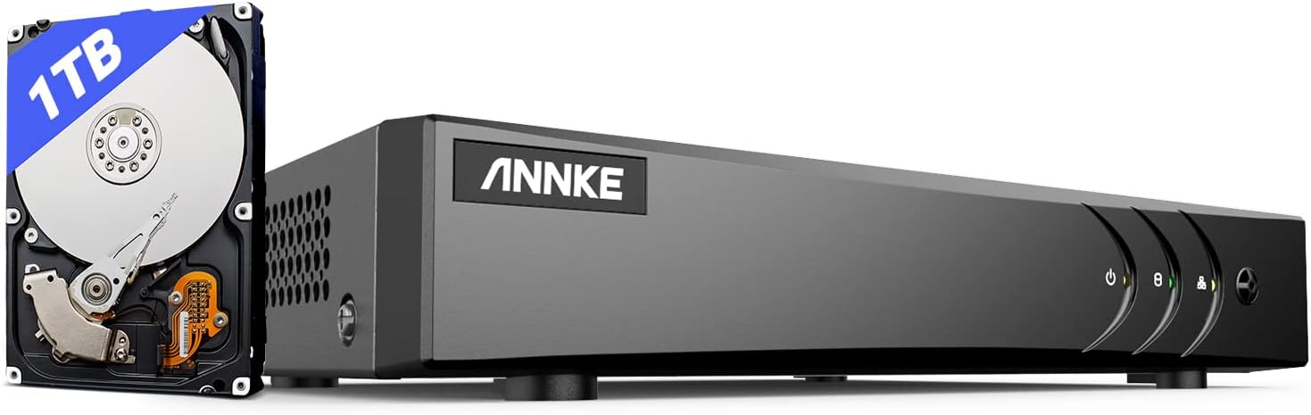 ANNKE CCTV Surveillance DVR with Hard Drive 1TB, 8 Channel 3K Lite H.265+ DVR Vi...