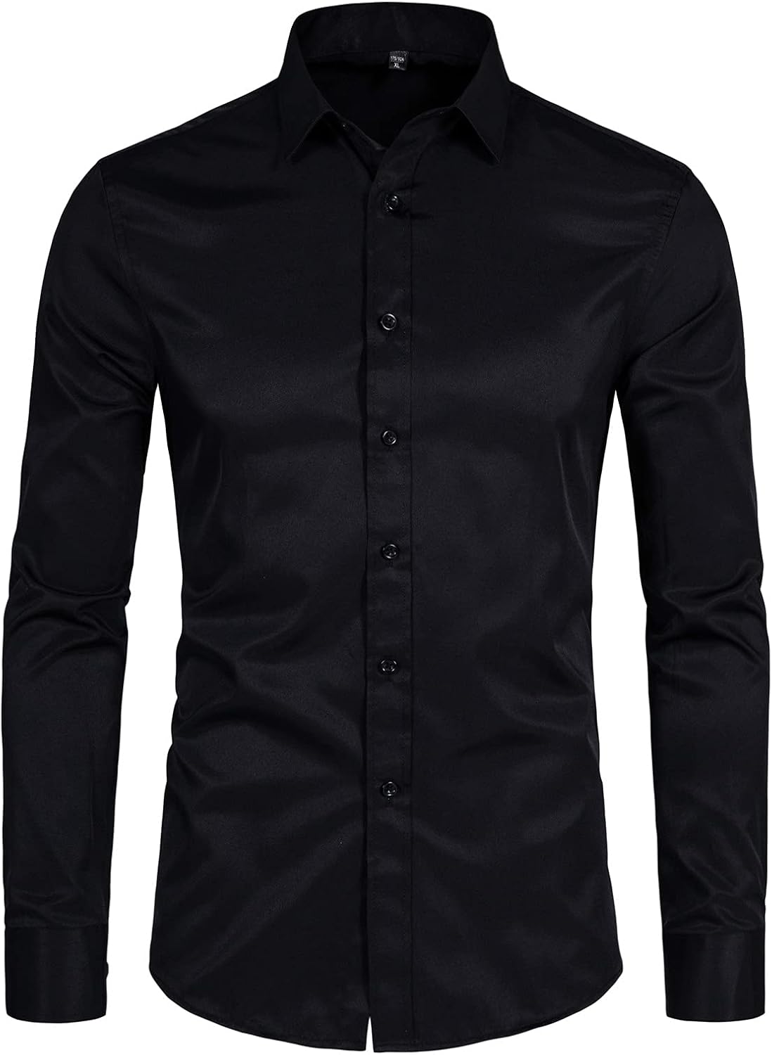 DELCARINO Men's Long Sleeve Button Up Shirts Solid Slim Fit Casual Business Form...