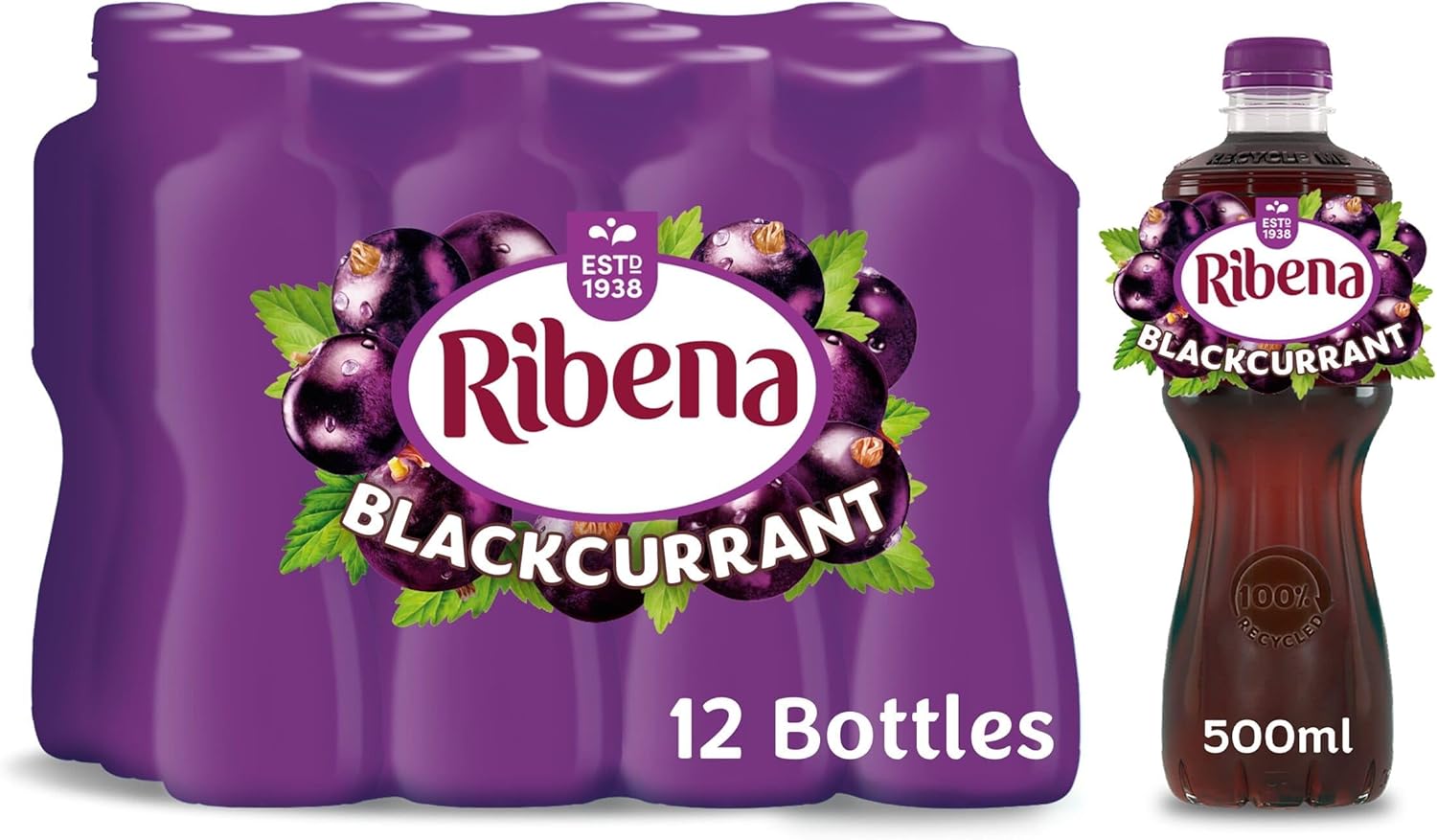 Ribena Blackcurrant Juice Drink, Special Juice Drink With Real Fruit, High-Quali...