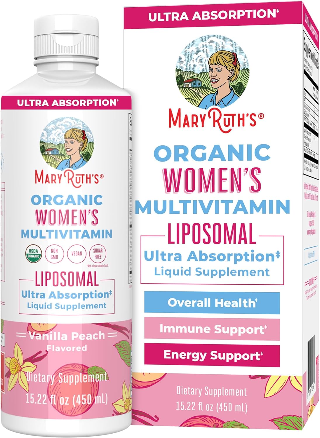 MaryRuth Organics USDA Organic Multivitamin, Sugar Free Womens Multivitamin, Spe...
