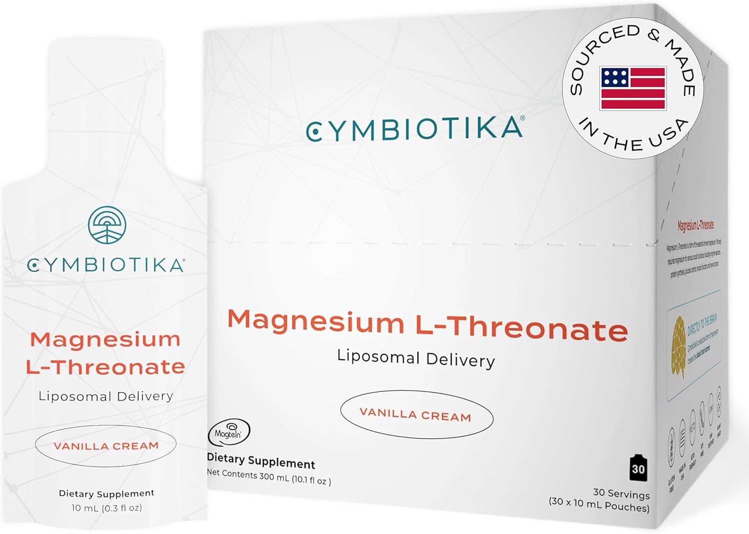 CYMBIOTIKA Magnesium L-Threonate 1300mg, Liposomal Delivery, Focus Memory Brain...