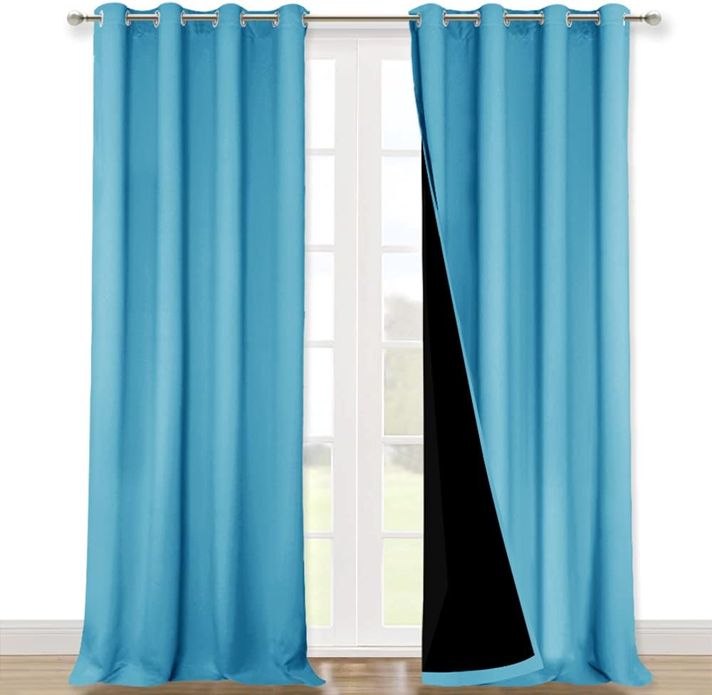 NICETOWN Insulated 100% Blackout Curtains, Noise Reducing Performance Drapes wit...