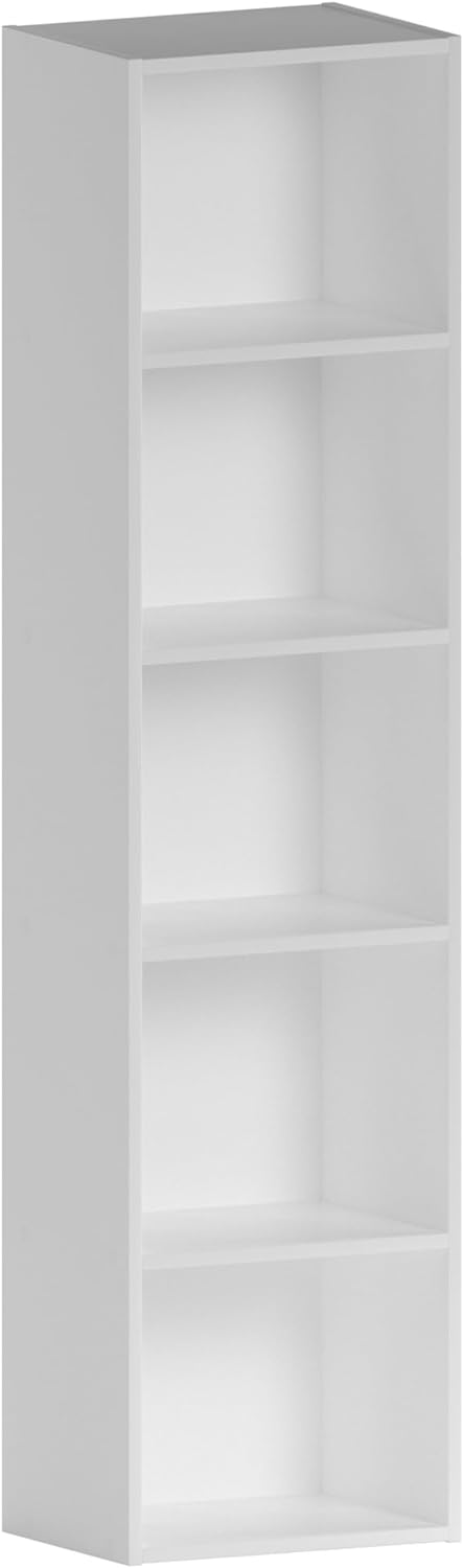 Vida Designs Oxford, Special 5 Tier Cube Bookcase, Unique White Wooden Shelving...