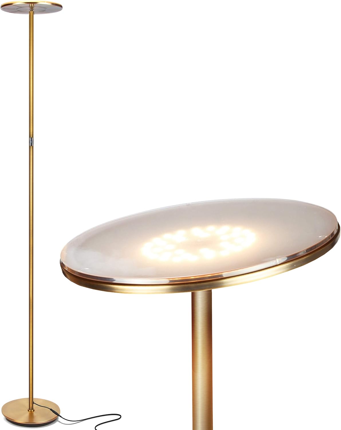 Brightech Sky LED Floor lamp for Living Rooms & Offices -Torchiere Super Bright...